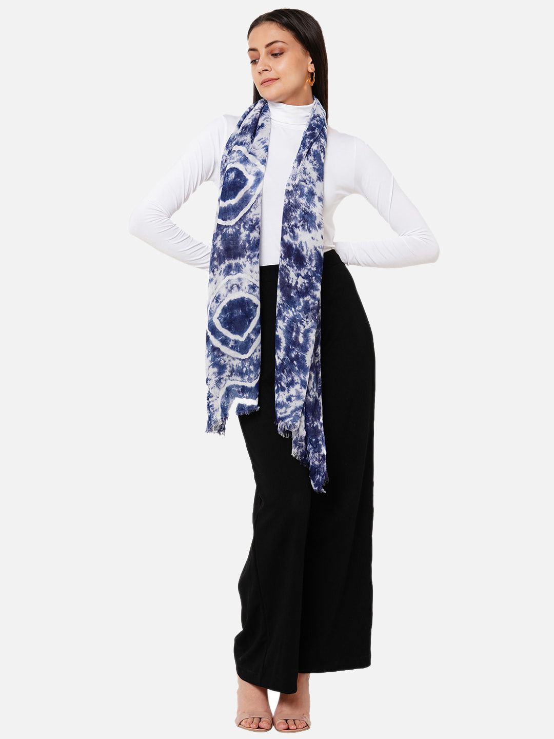 20Dresses Women White & Blue Cotton Scarf Price in India