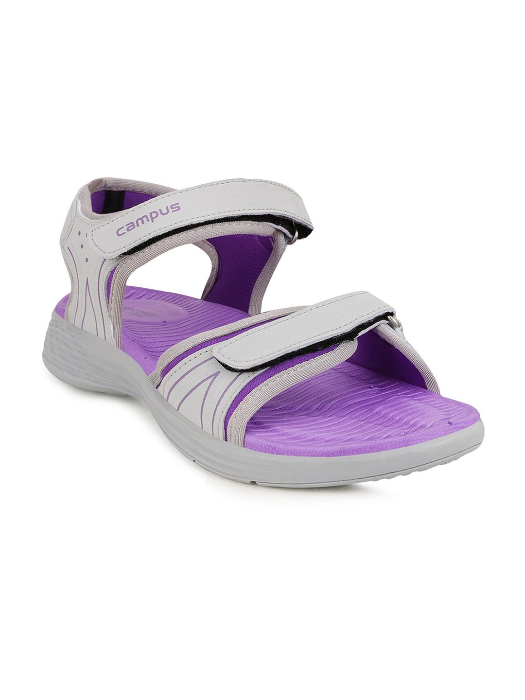 Campus Women Grey & Purple Sports Sandals Price in India