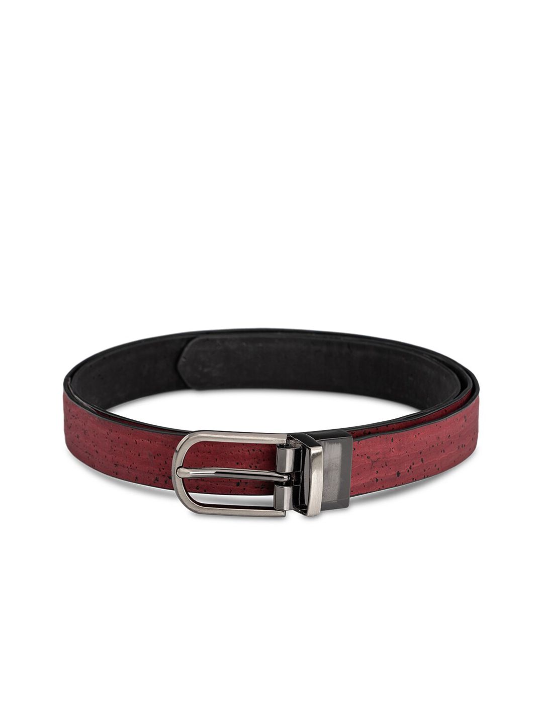 Beej Women Maroon & Black Reversible Cork Belt Price in India