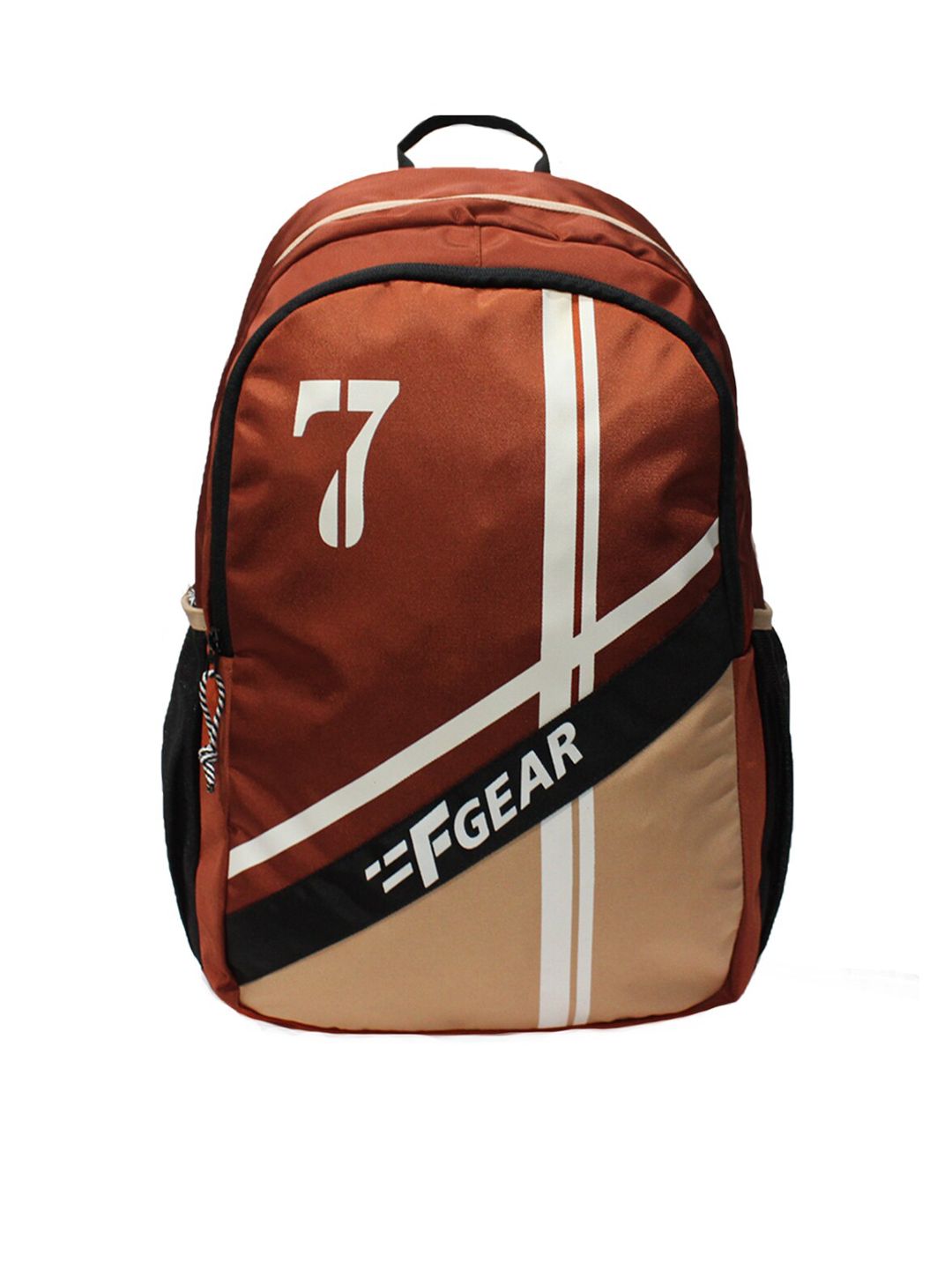 F Gear Unisex Rust & White Brand Logo Contrast Detail Backpack Price in India