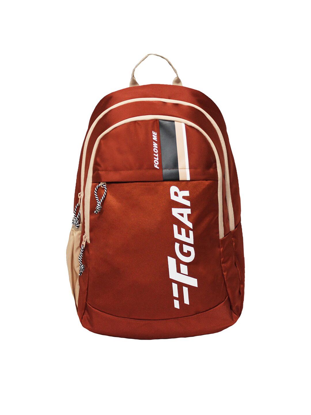F Gear Unisex Rust & Brown Brand Logo Contrast Detail Backpack Price in India