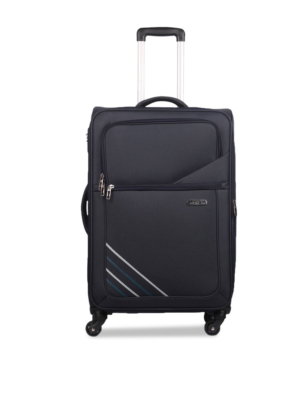 NOVEX Blue Solid Soft-Sided Trolley Suitcase Price in India