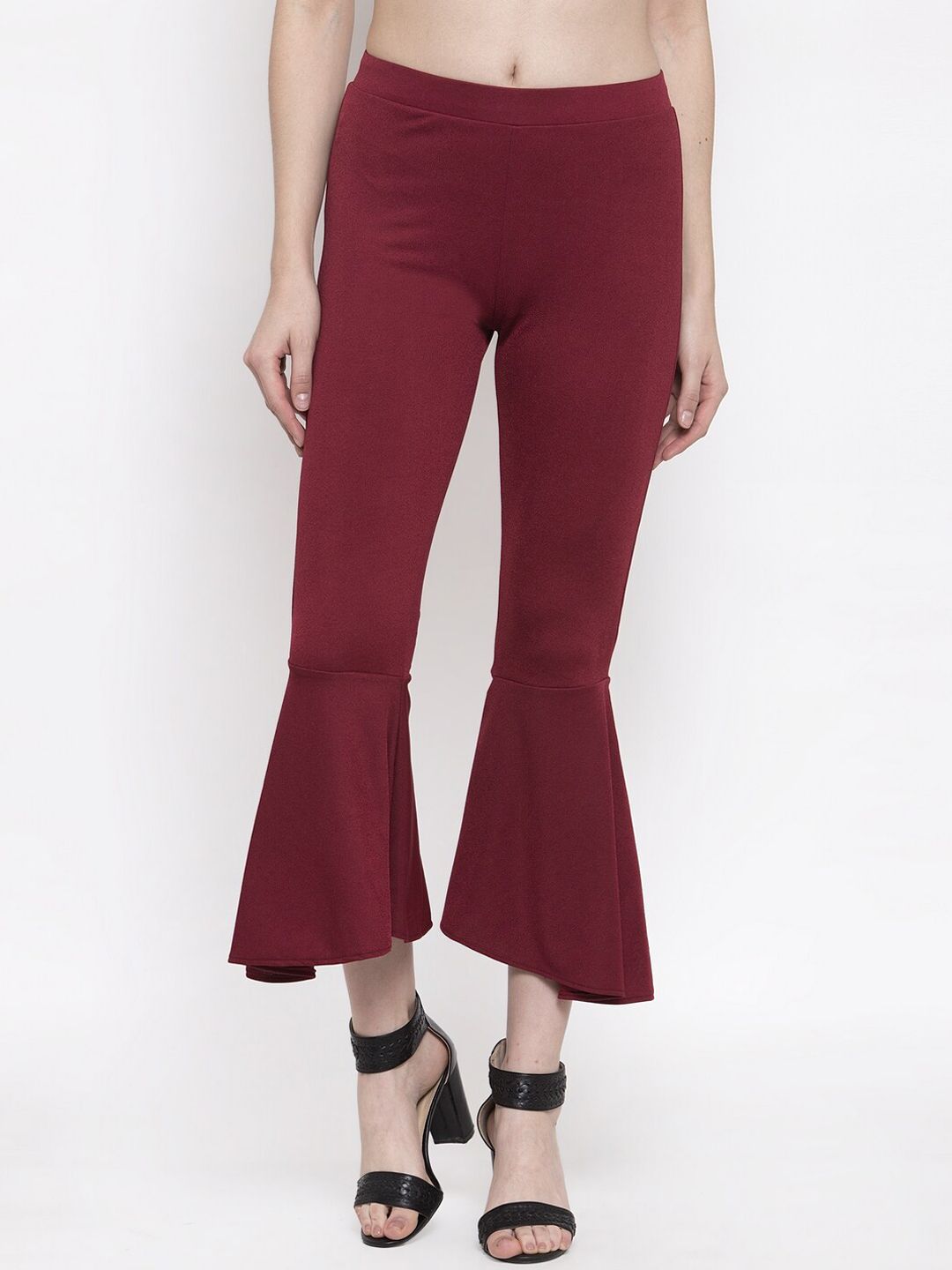 armure Women Maroon Bootcut Trousers Price in India