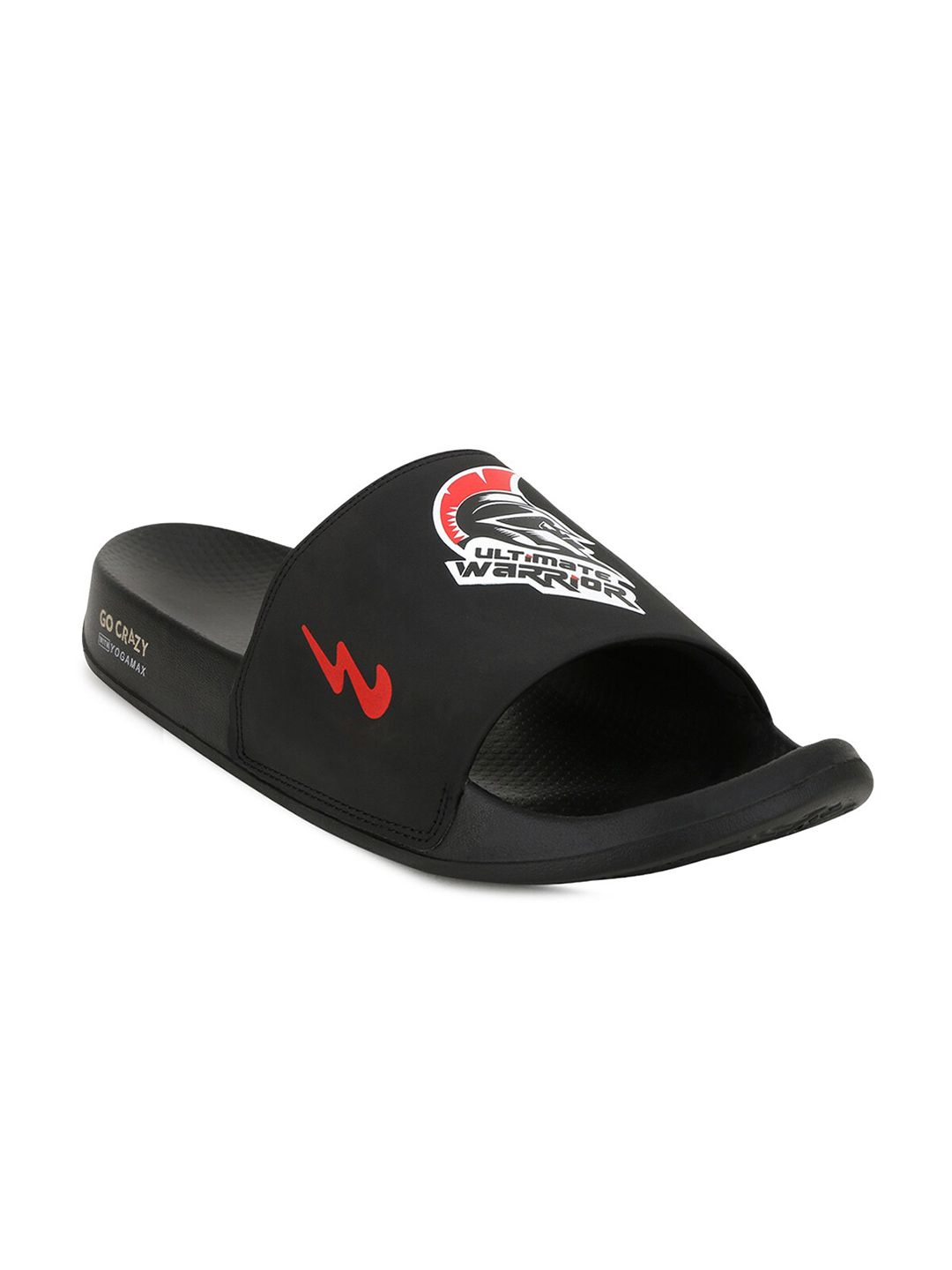 Campus Men SL-SPR001 Black & White Graphic Printed Sliders