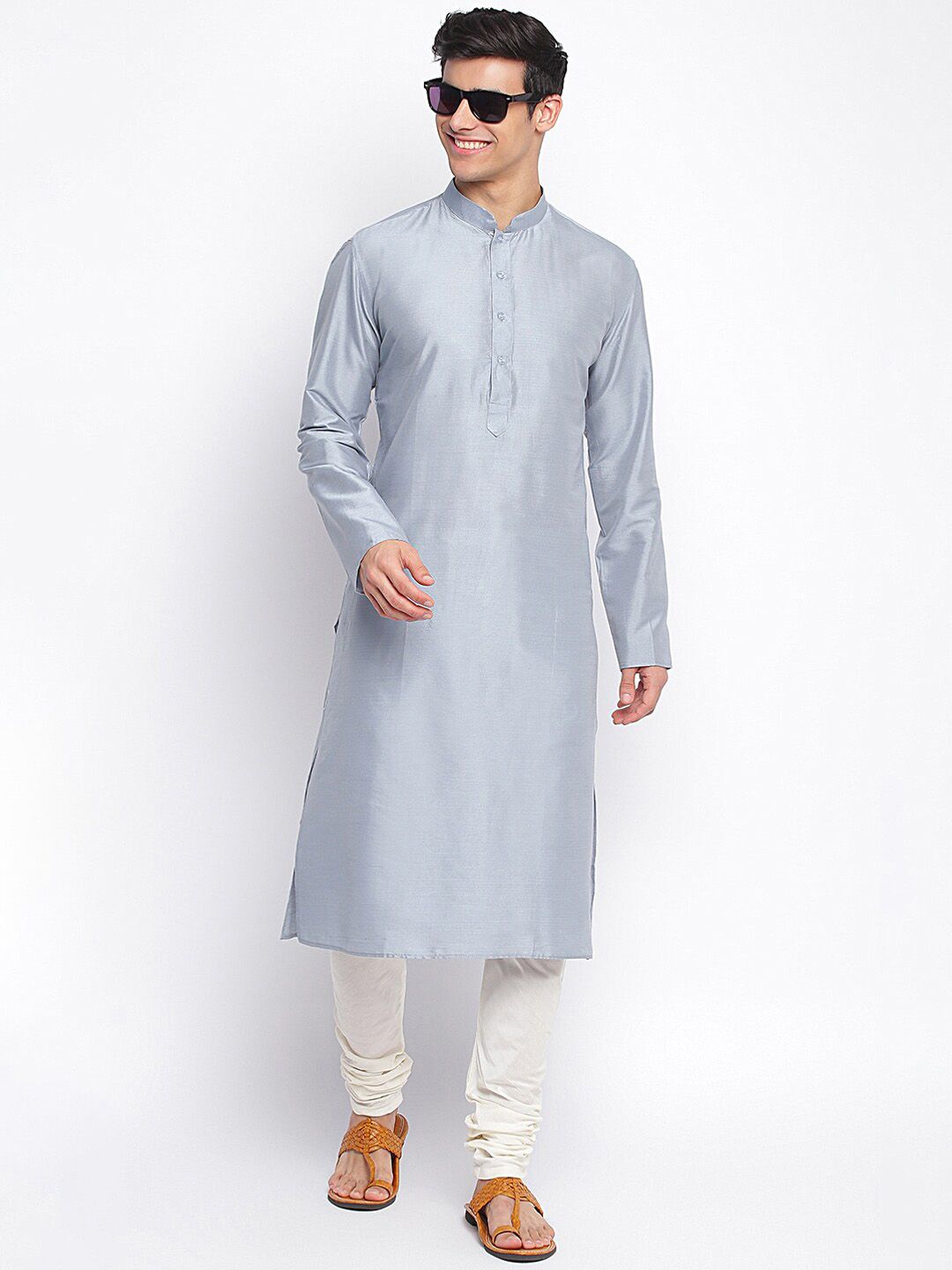 Here&Now X Sanwara  Men Grey Kurta