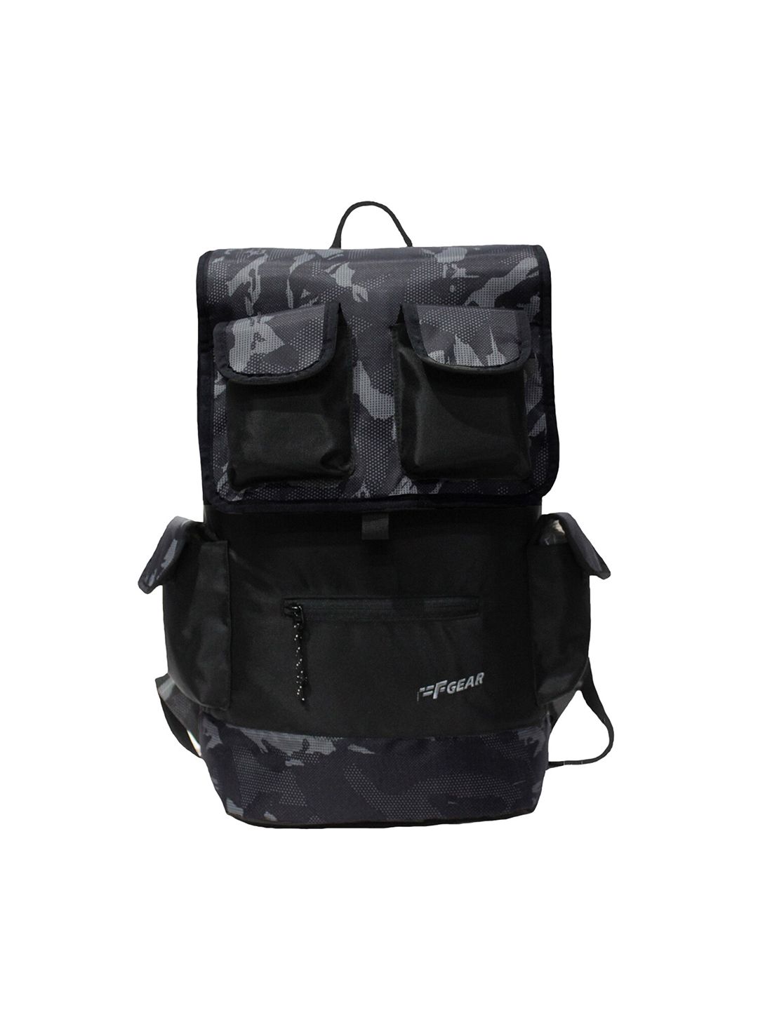 F Gear Unisex Black Camouflage Printed Backpack Price in India