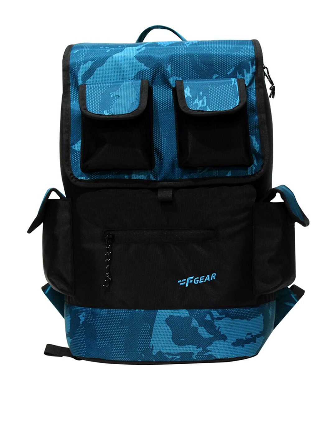 F Gear Unisex Blue & Black Camouflage Backpack Price in India