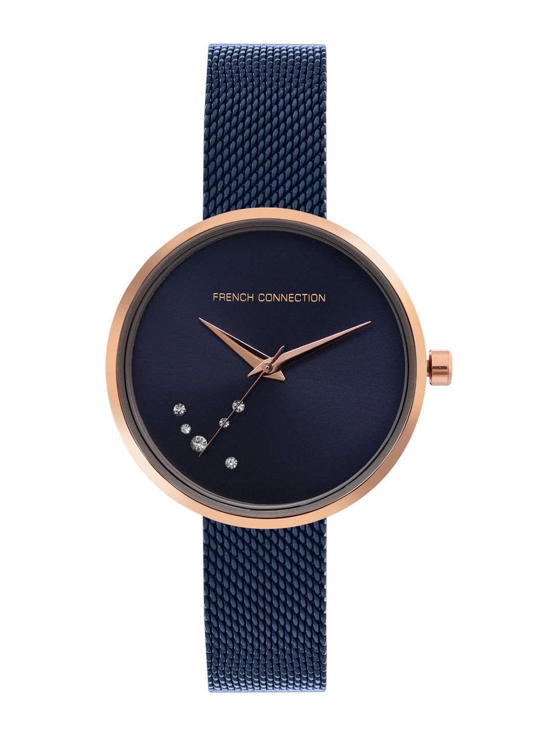 French Connection Women Blue Printed Dial & Blue Straps Analogue Watch FCL23-C Price in India