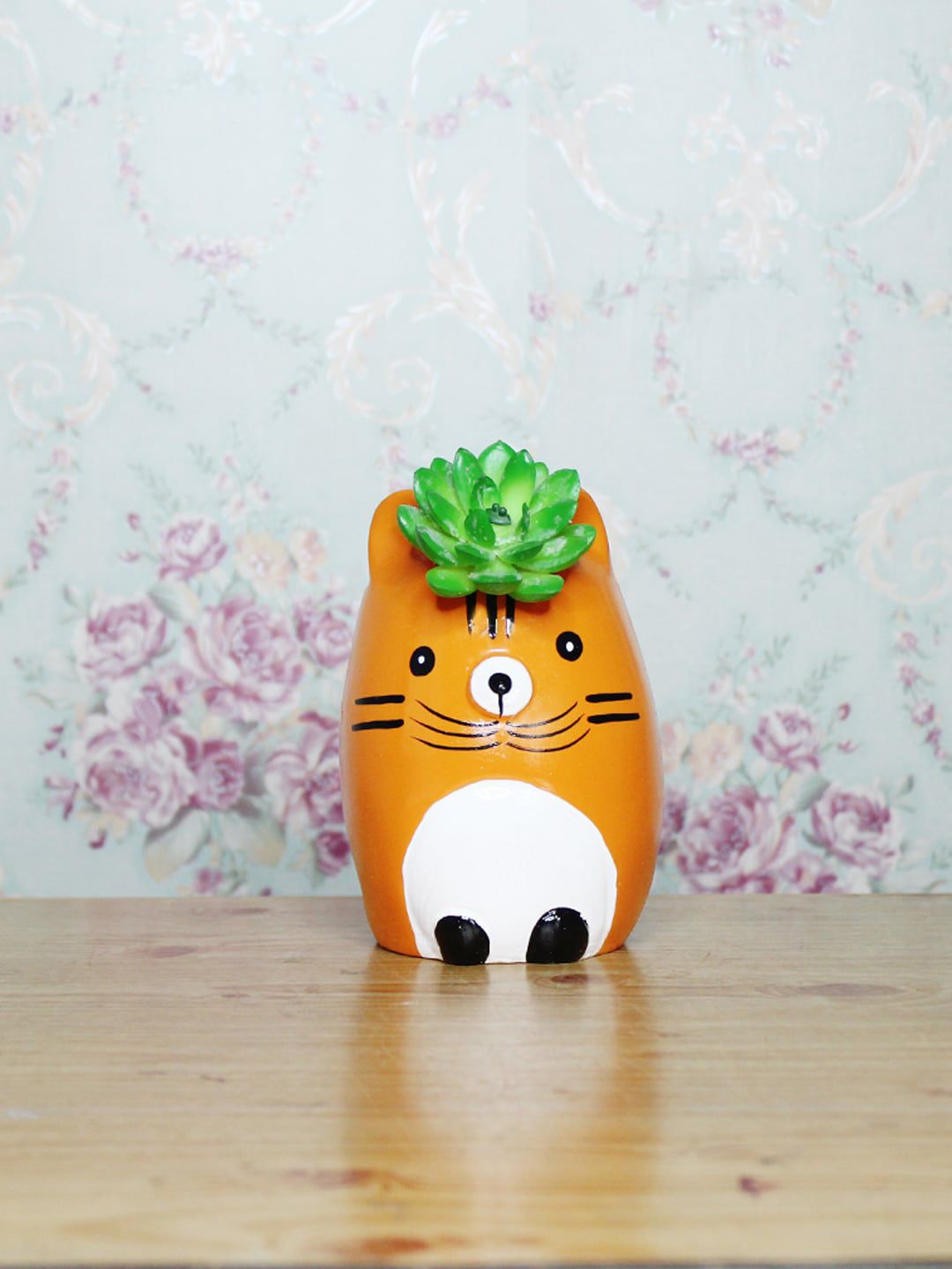 Wonderland Orange Cat Succulent Planter Price in India