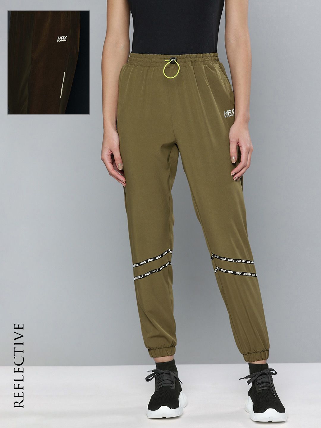 HRX By Hrithik Roshan Running Women Burnt Olive Rapid-Dry Solid Joggers Price in India