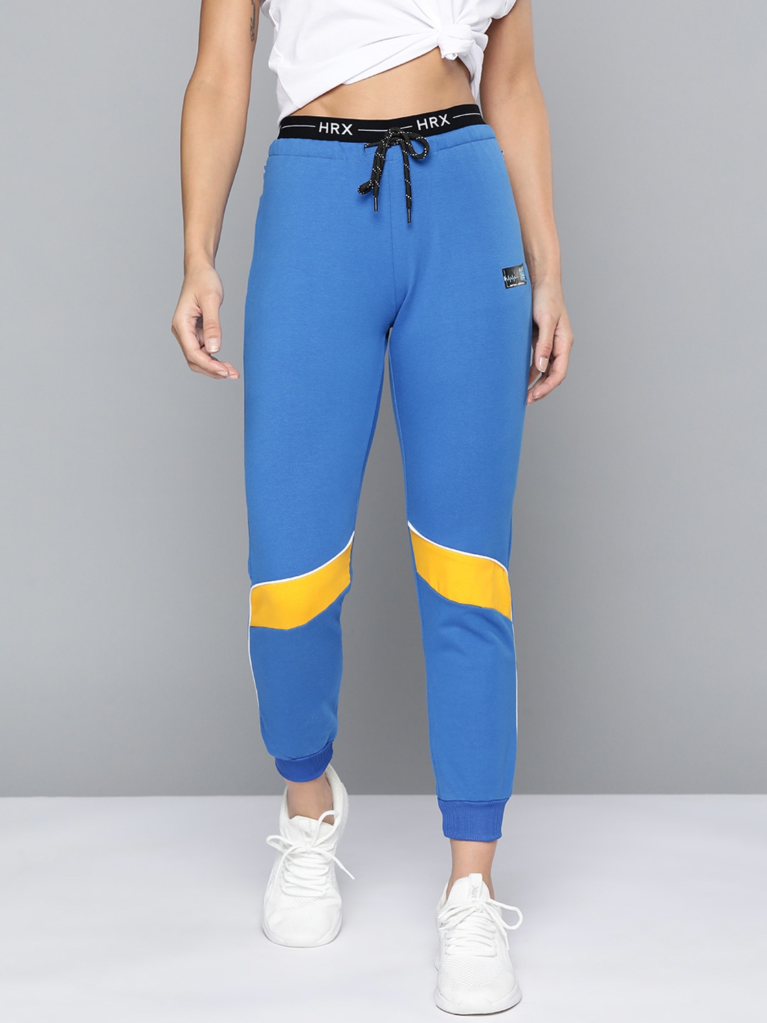 HRX By Hrithik Roshan Lifestyle Women Strong Blue Bio-Wash Striped Joggers Price in India