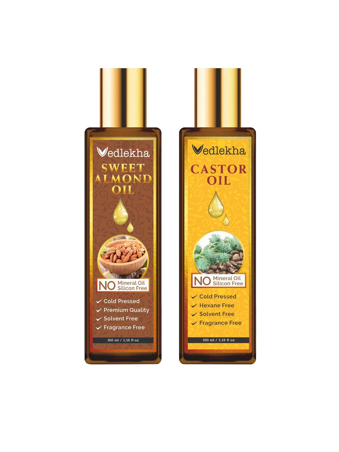 Vedlekha Brown Set 2 of Almond & Castor Oil Price in India