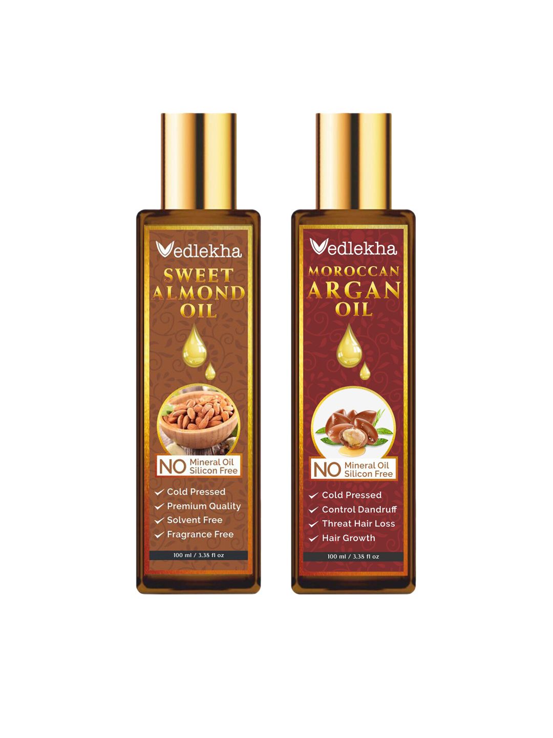Vedlekha Brown Set of 2 Almond & Argan Oil Price in India