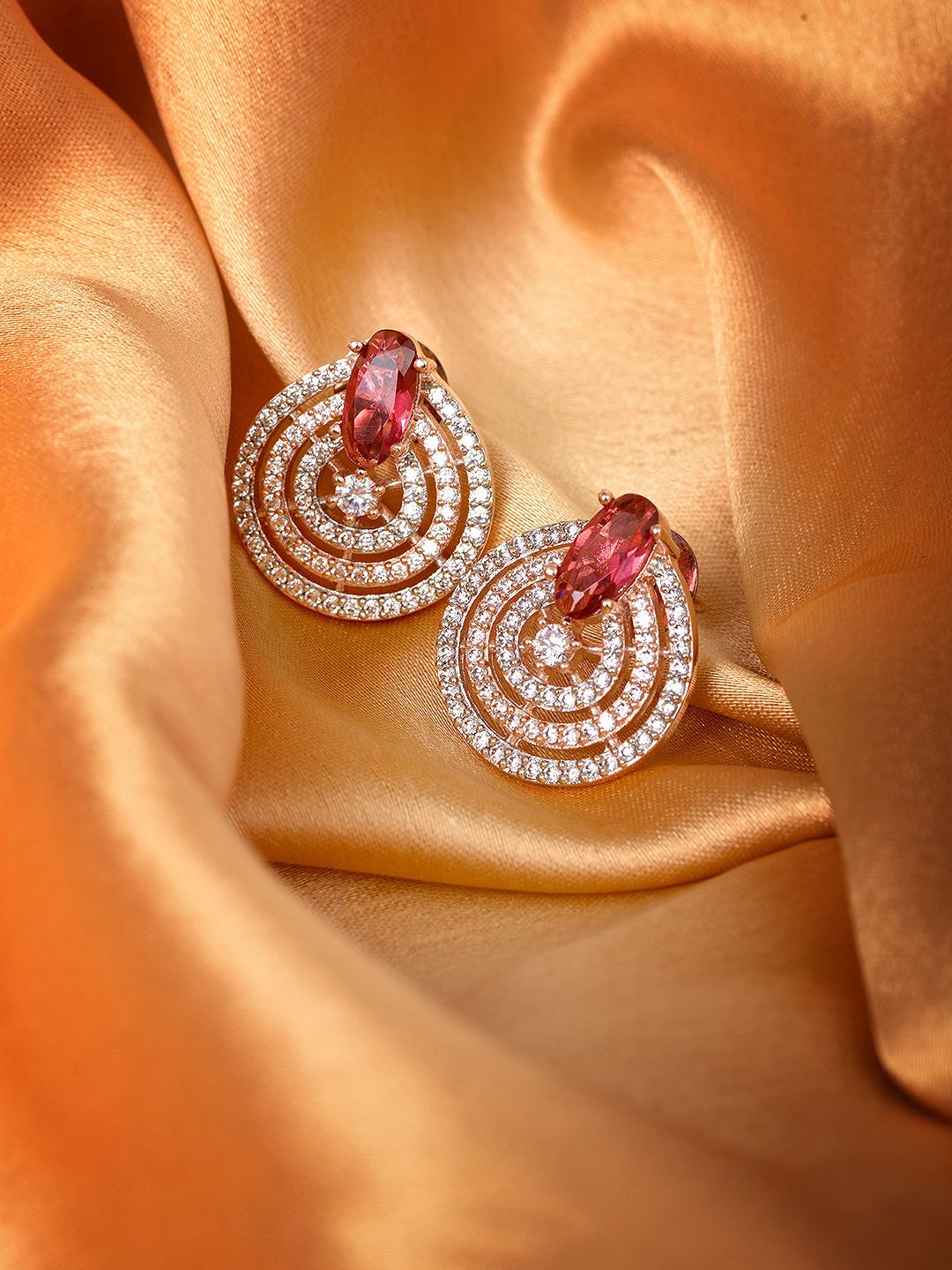 Saraf RS Jewellery Women Jewellery Magenta Contemporary Studs Earrings Price in India