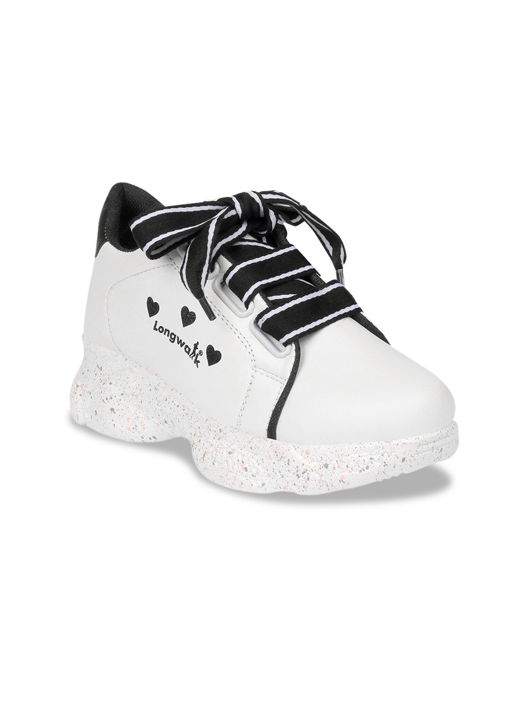 Longwalk Women White Printed PU Sneakers Price in India