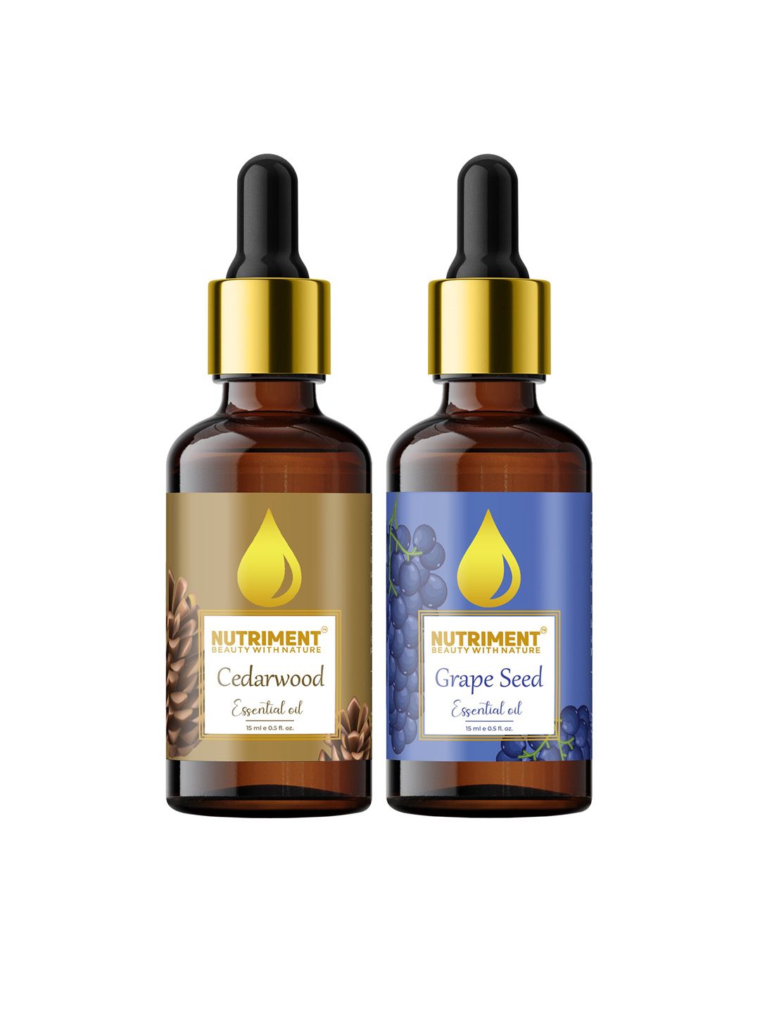 Nutriment Set of 2 Grape Seed & Cedarwood Essential Oil 15ml Price in India