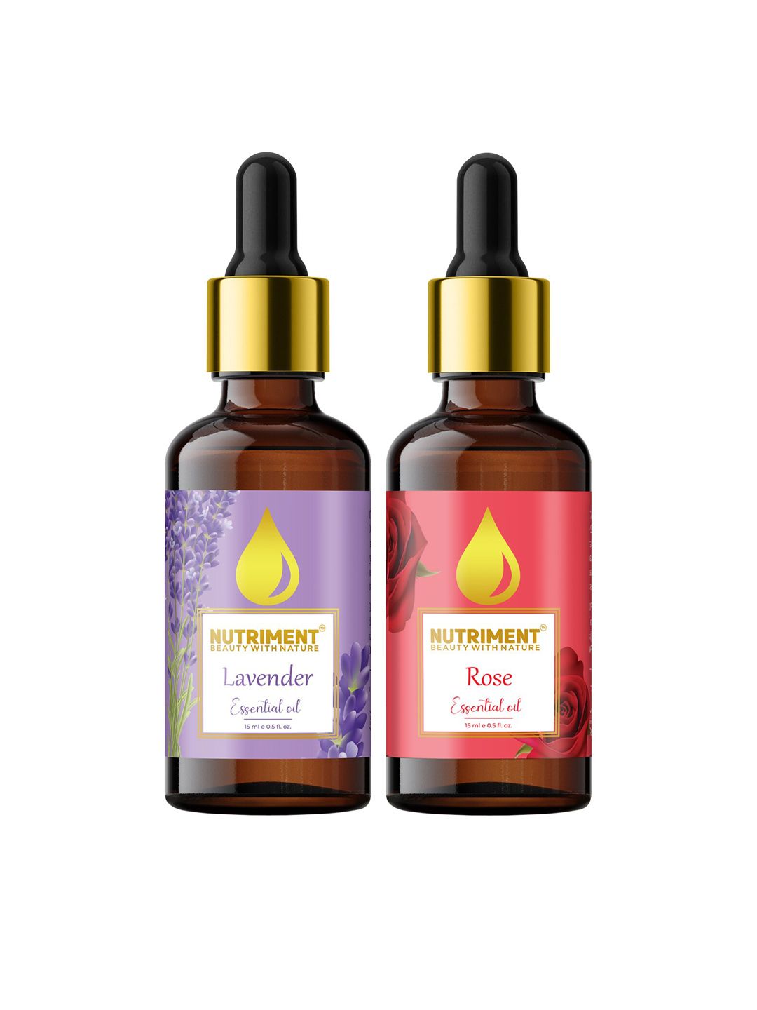 Nutriment Set of 2 Rose & Lavender Essential Oil 15ml Price in India