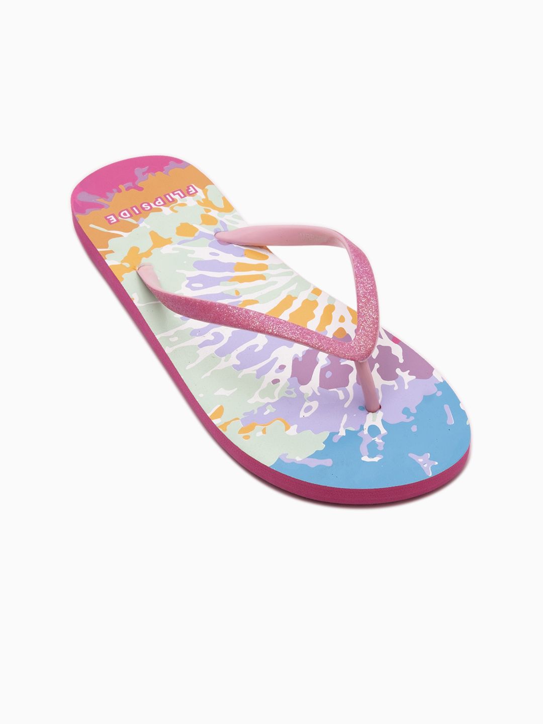 Flipside Women Pink & Purple Printed Rubber Thong Flip-Flops Price in India