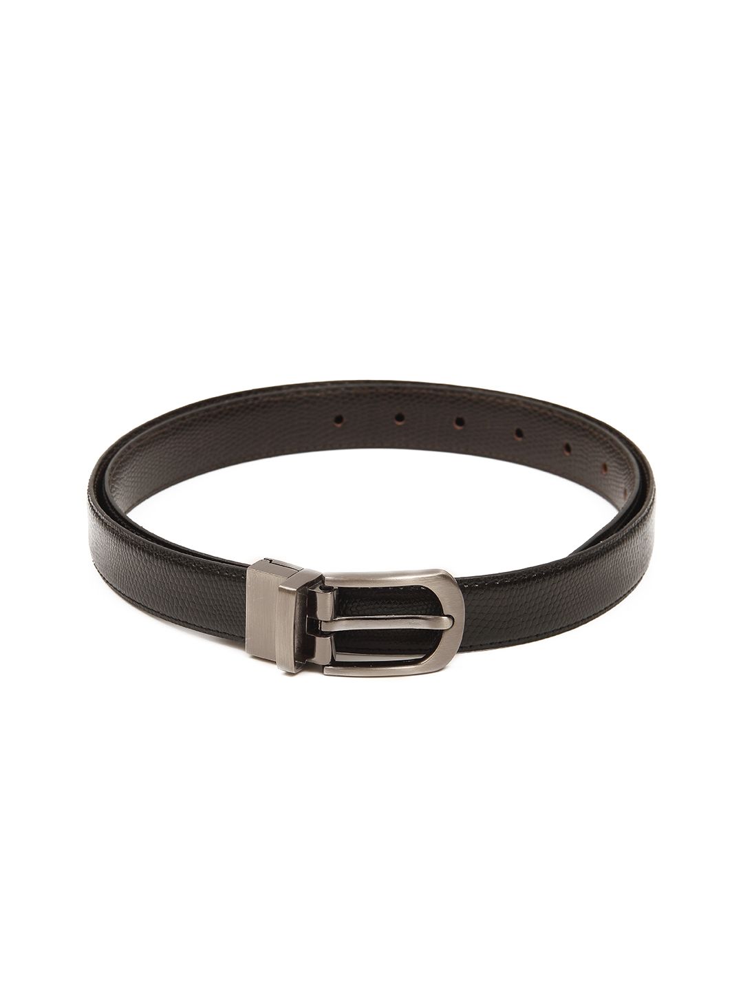 Calvadoss Women Black Textured Reversible Belt Price in India