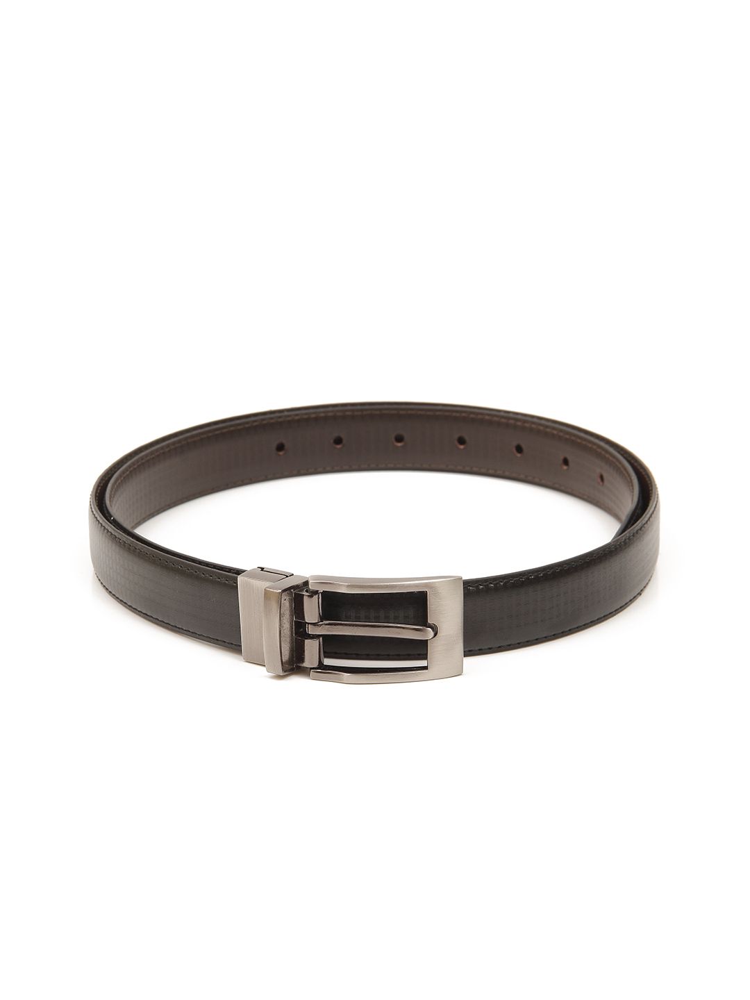 Calvadoss Women Black Textured PU  Reversible Belt Price in India