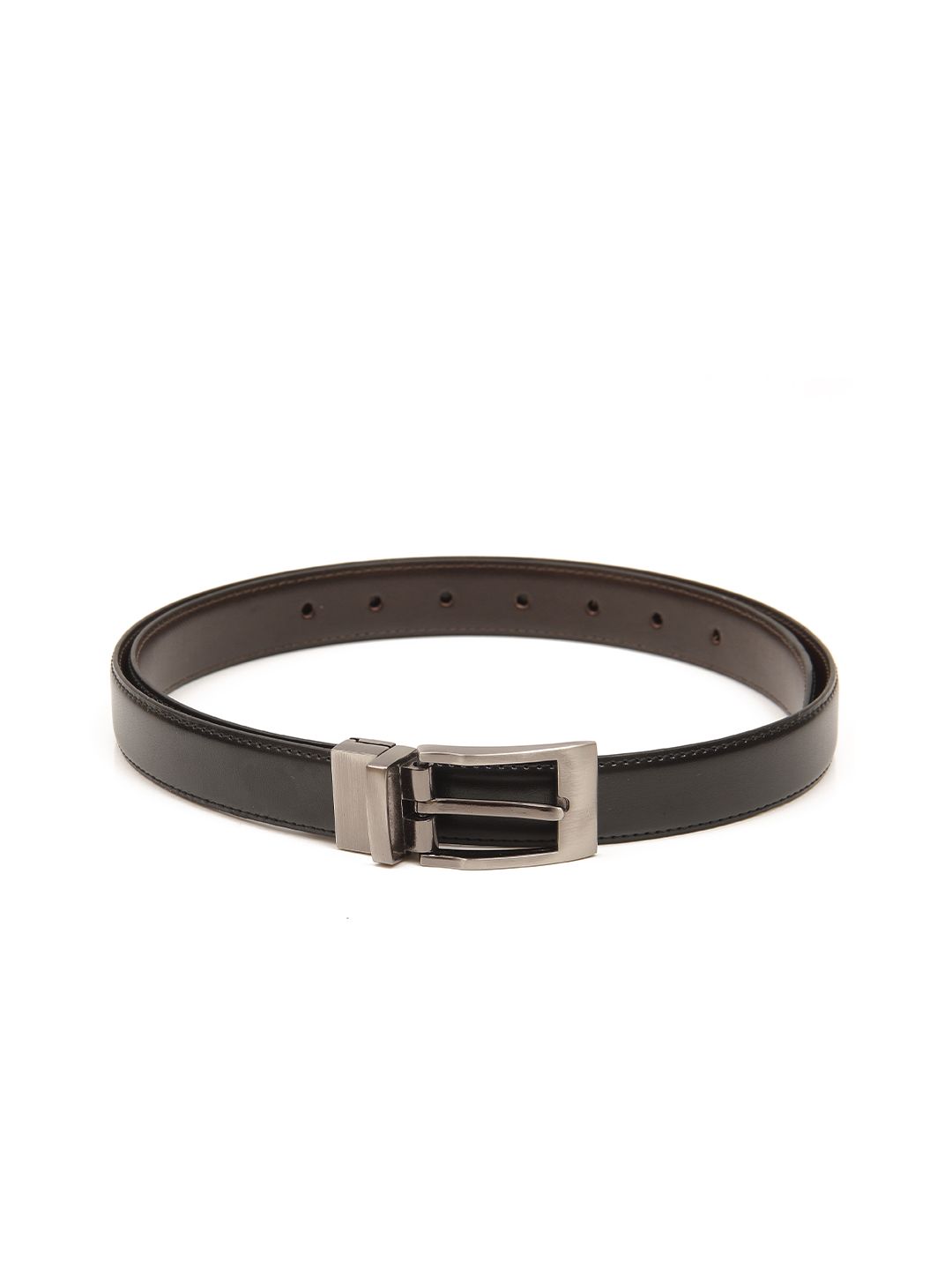 Calvadoss Women Black Textured Reversible Belt Price in India