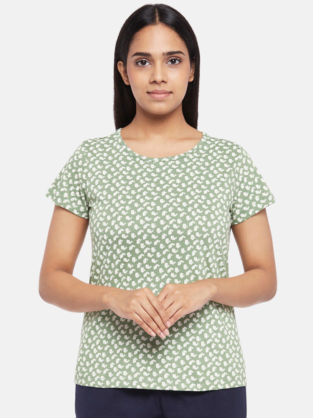 Dreamz by Pantaloons Green Conversational Printed Regular Lounge tshirt Price in India
