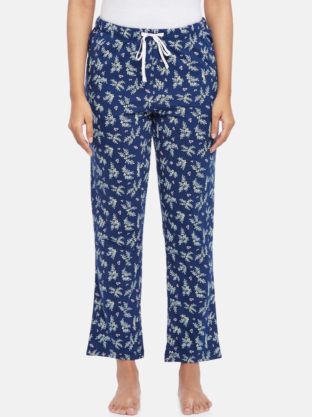 Dreamz by Pantaloons Women Navy Blue Floral Printed Lounge Pants Price in India