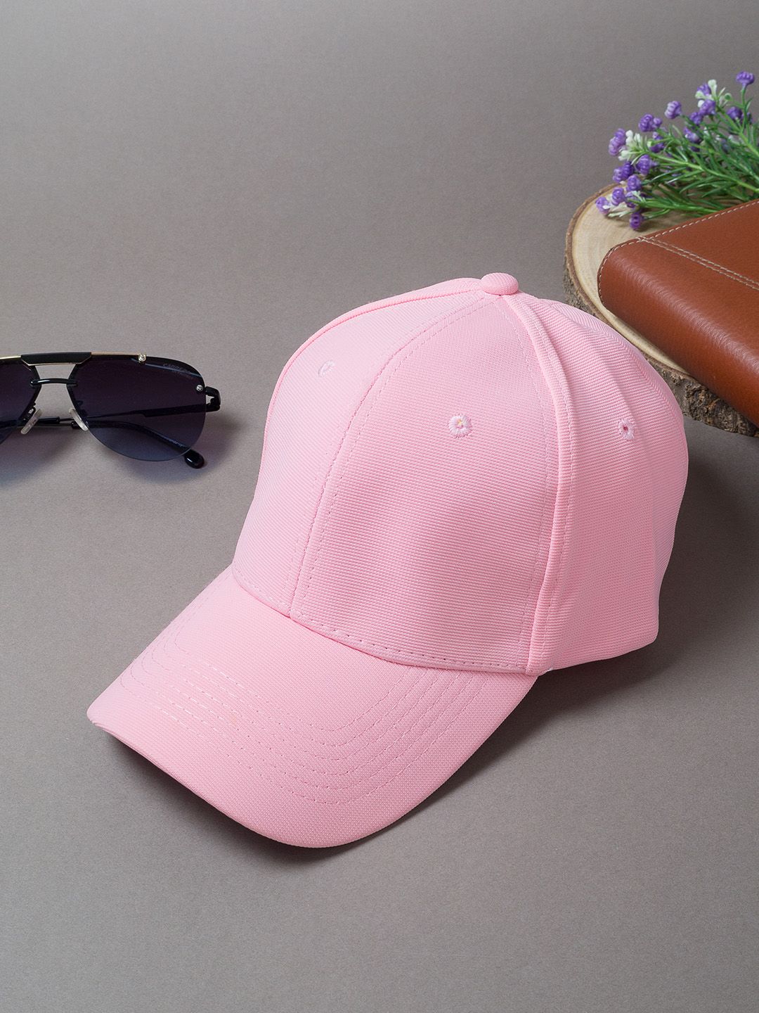 Golden Peacock Unisex Pink Solid Baseball Cap Price in India