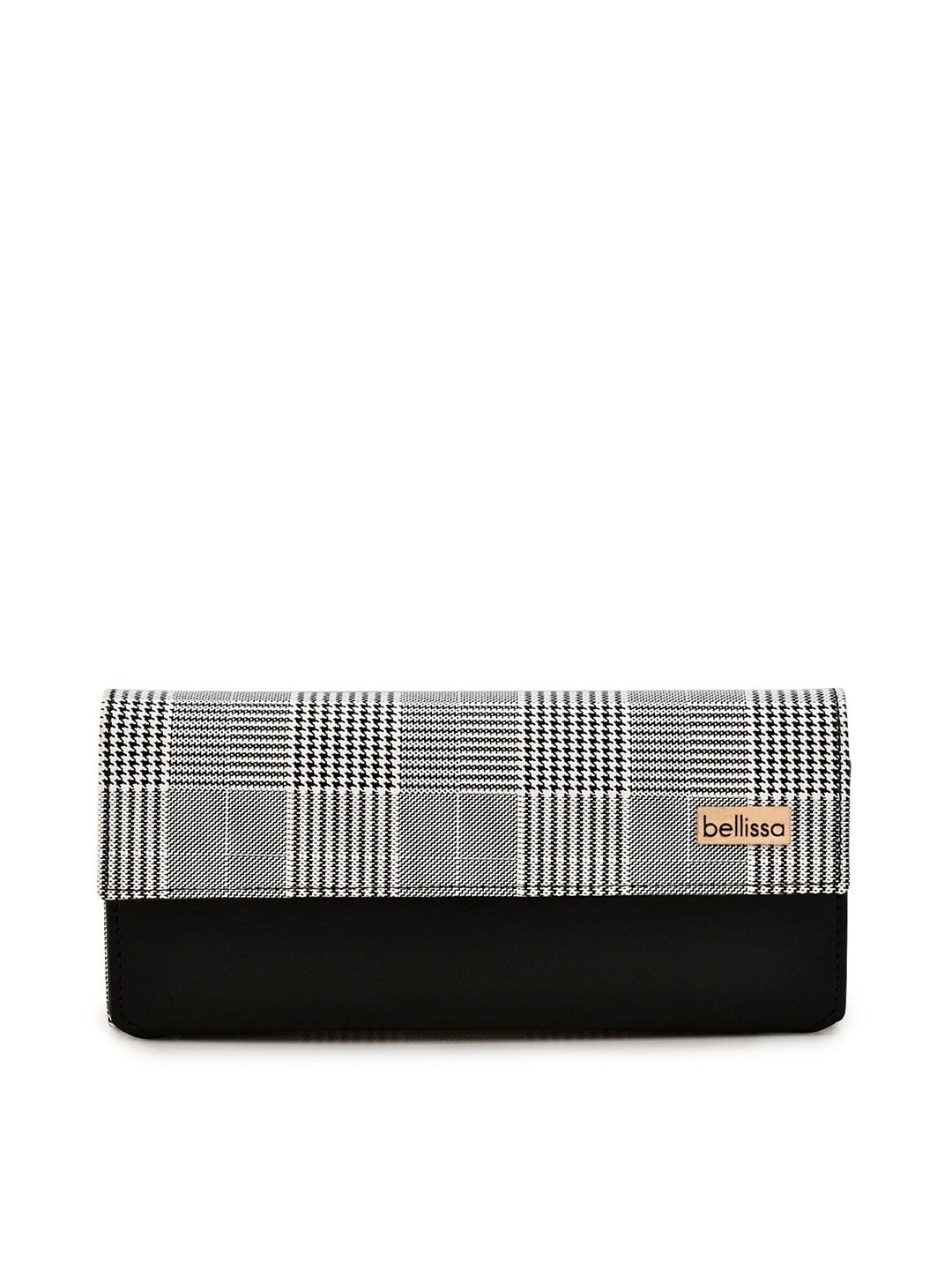 Bellissa Women Black & White Checked Wallet Price in India