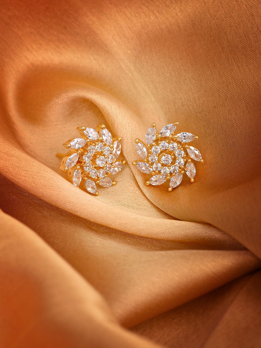 Saraf RS Jewellery White Contemporary Studs Earrings Price in India