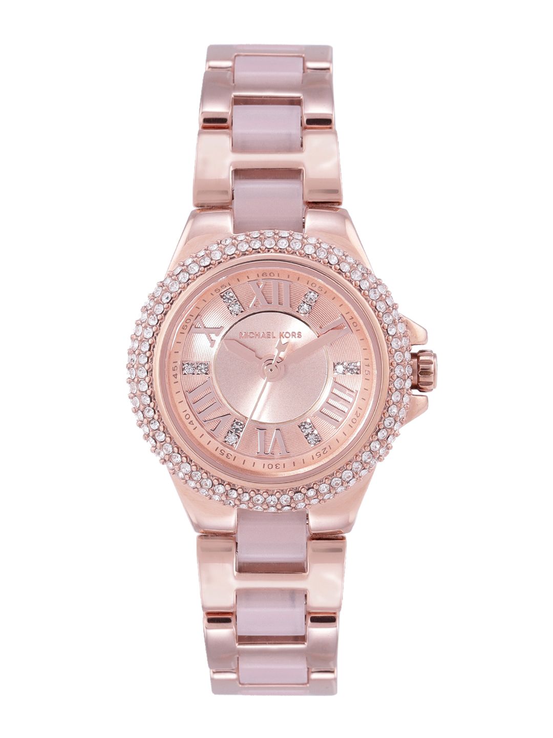 Michael Kors Women Rose Gold-Toned Dial & Stainless Steel Straps Analogue Watch Price in India