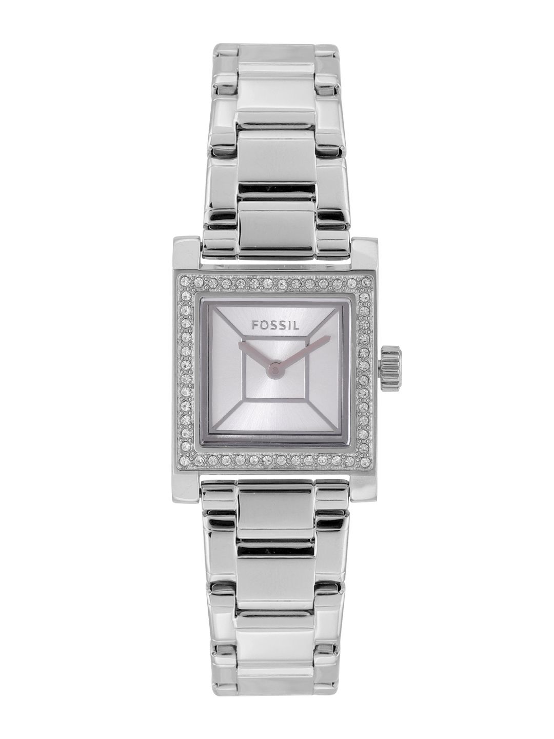 Fossil Women Edan Silver-Toned Embellished Dial & Stainless Steel Strap Analogue Watch Price in India