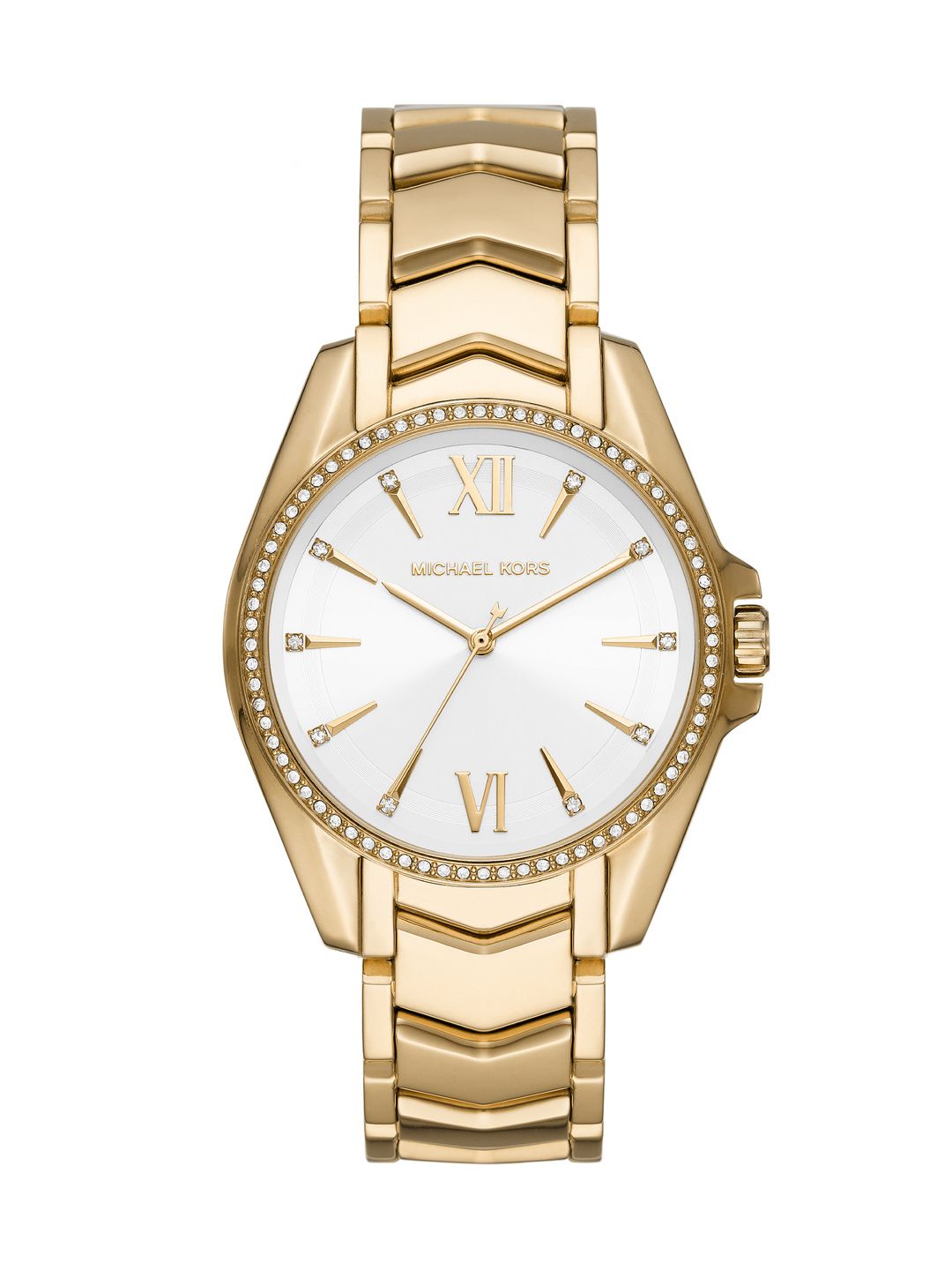 Michael Kors Women White Dial & Gold Toned Analogue Watch MK6693 Price in India