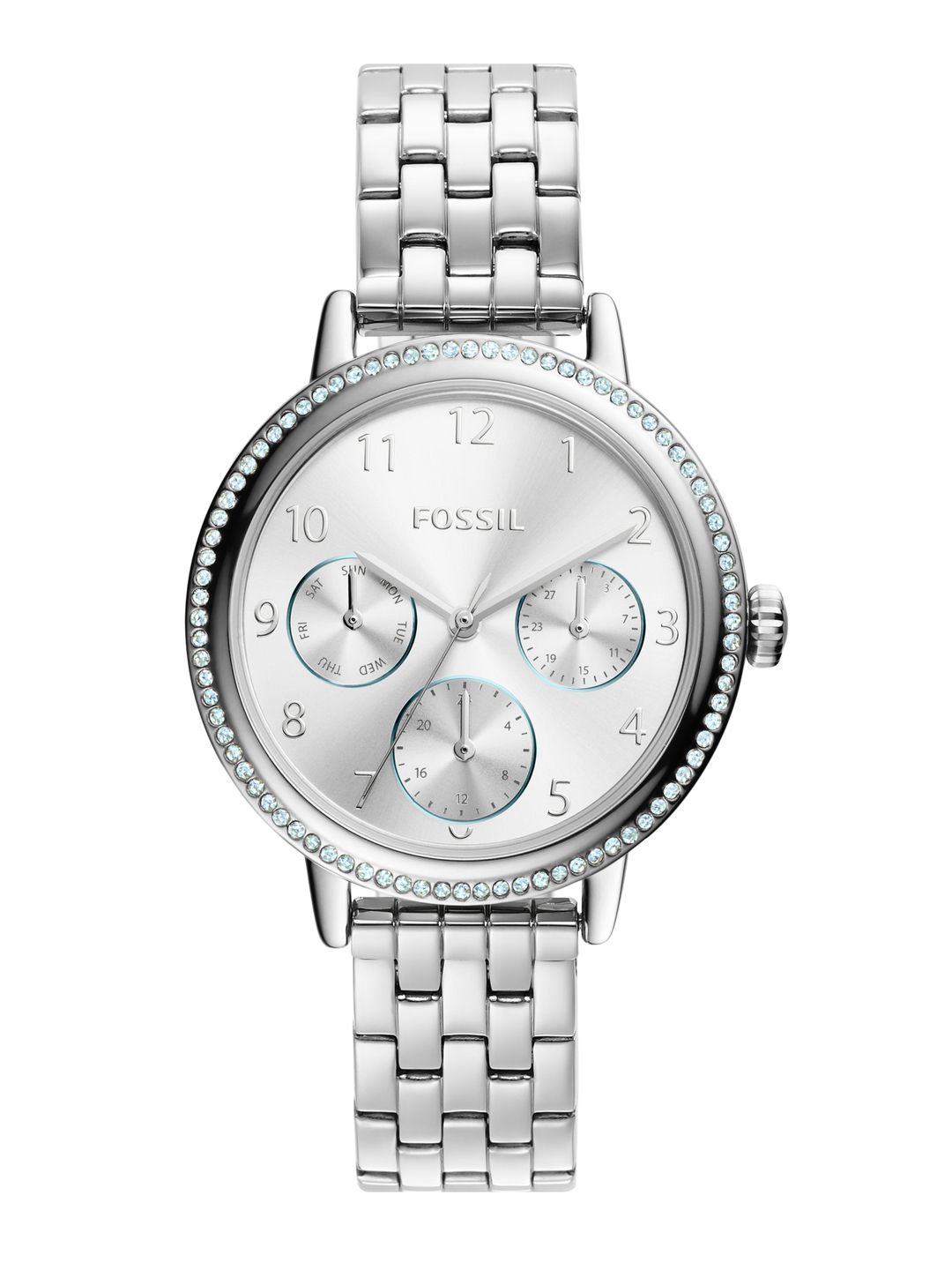 Fossil Women Silver-Toned Reid Analogue Watch BQ3711 Price in India