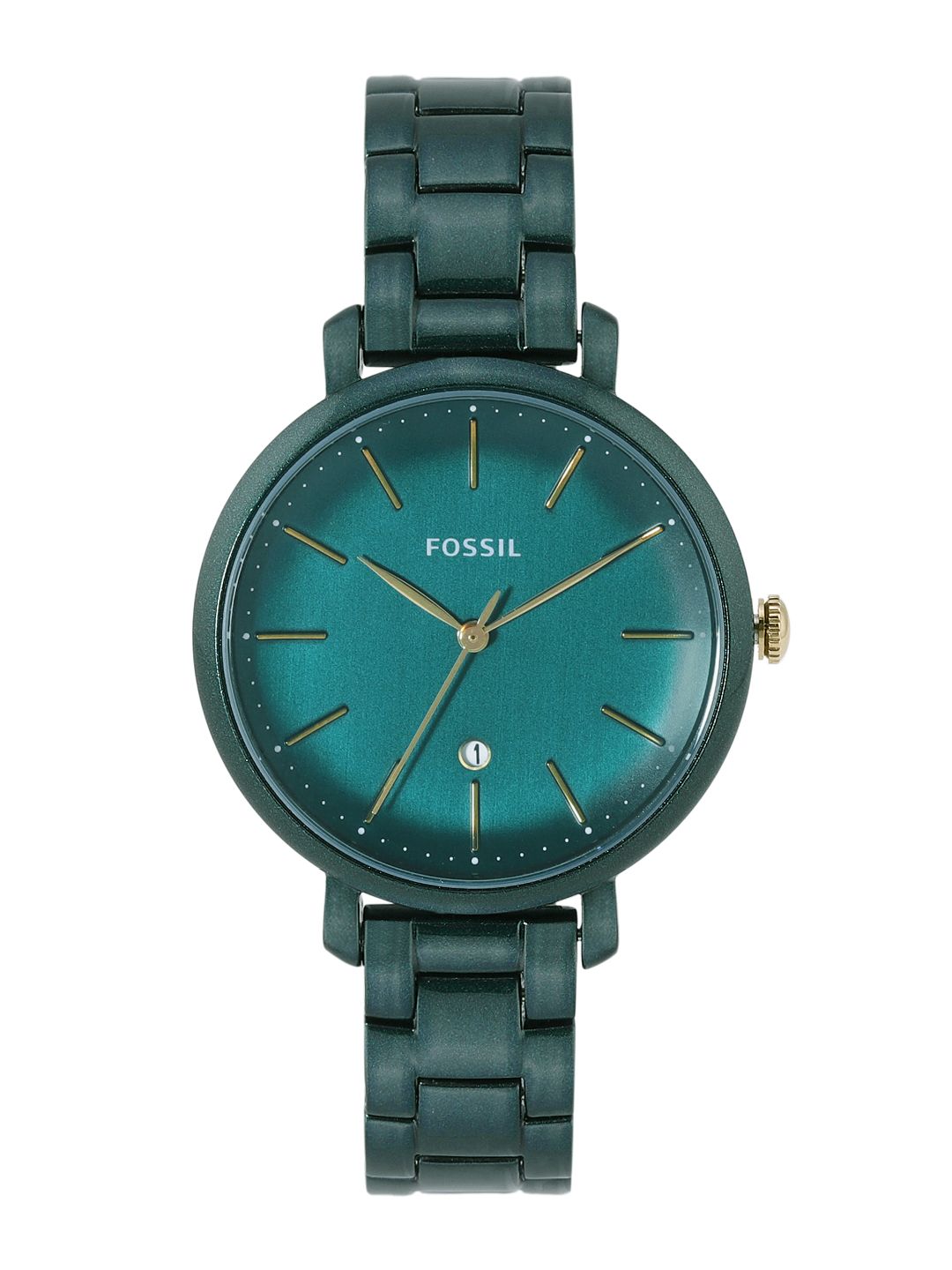 Buy Fossil Women Jacqueline Green Dial & Stainless Steel Bracelet