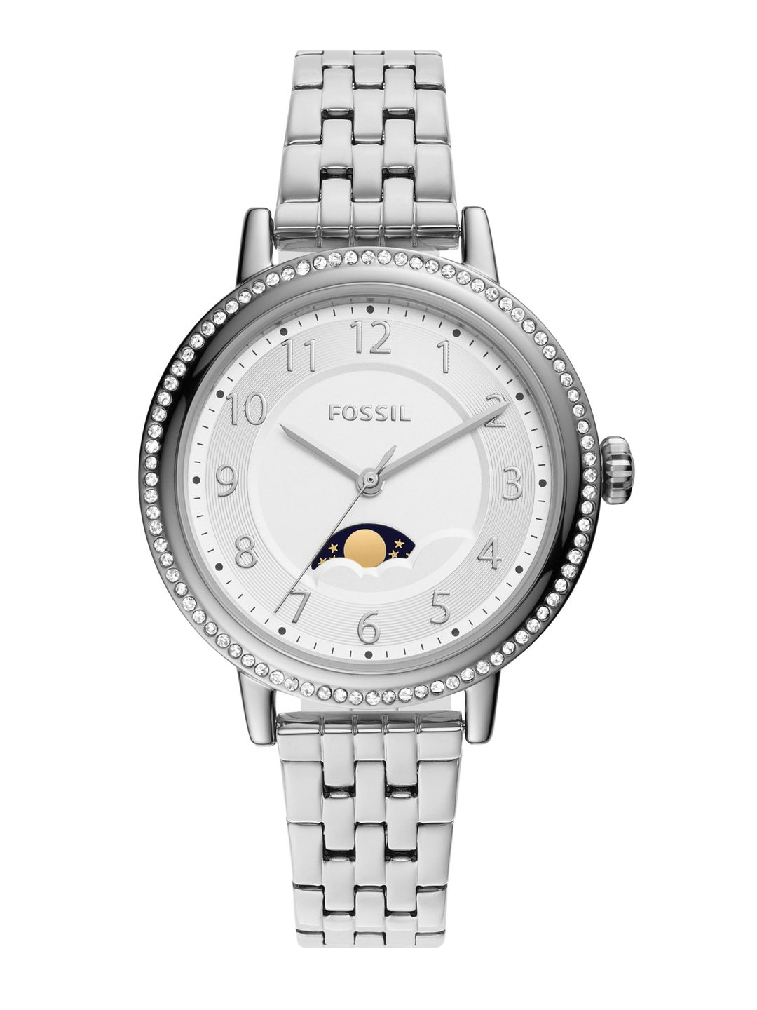 Fossil Women Silver-Toned Reid Analogue Watch BQ3707 Price in India