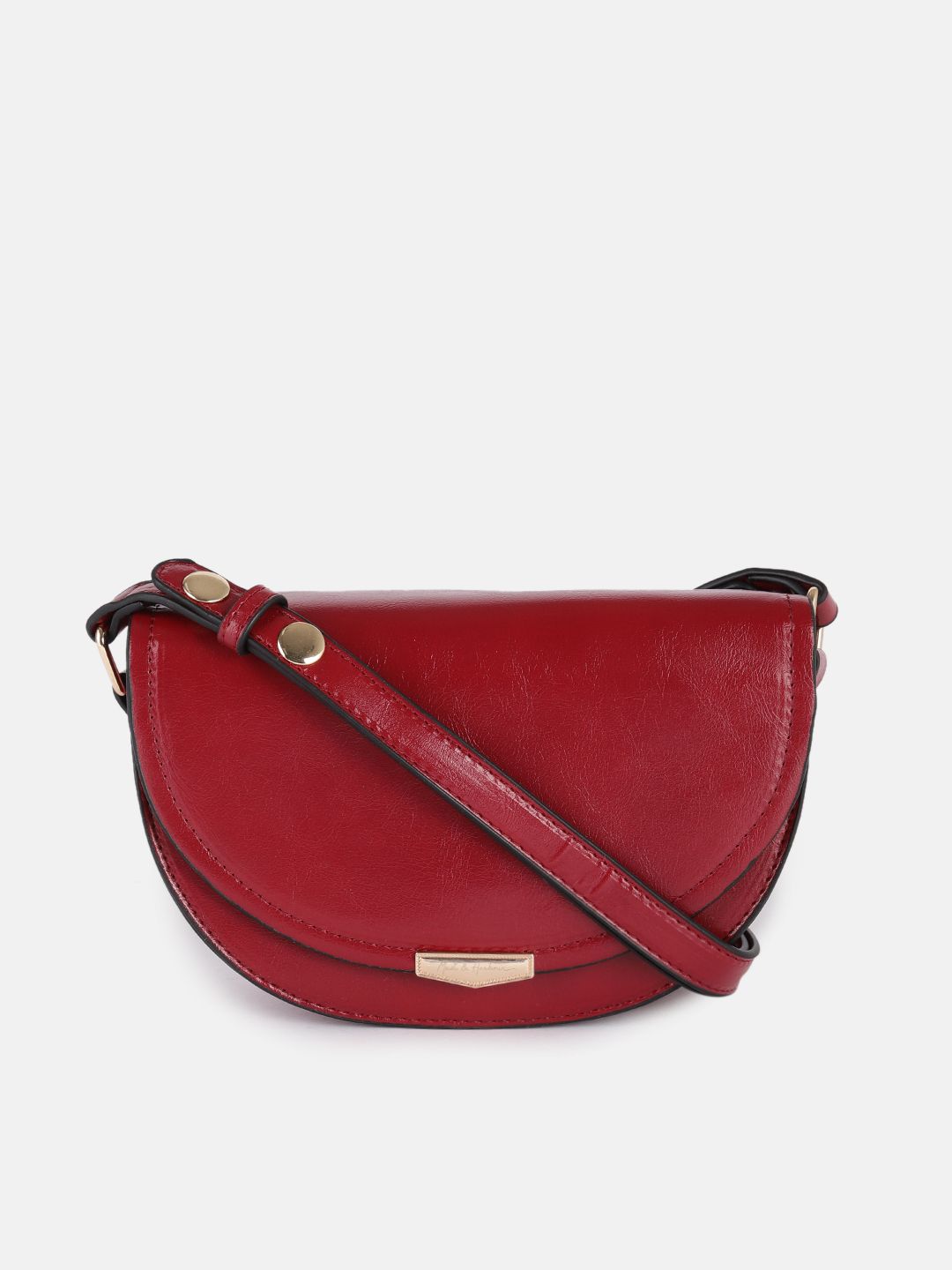 Mast & Harbour Red PU Half Moon Shoulder Bag Price in India