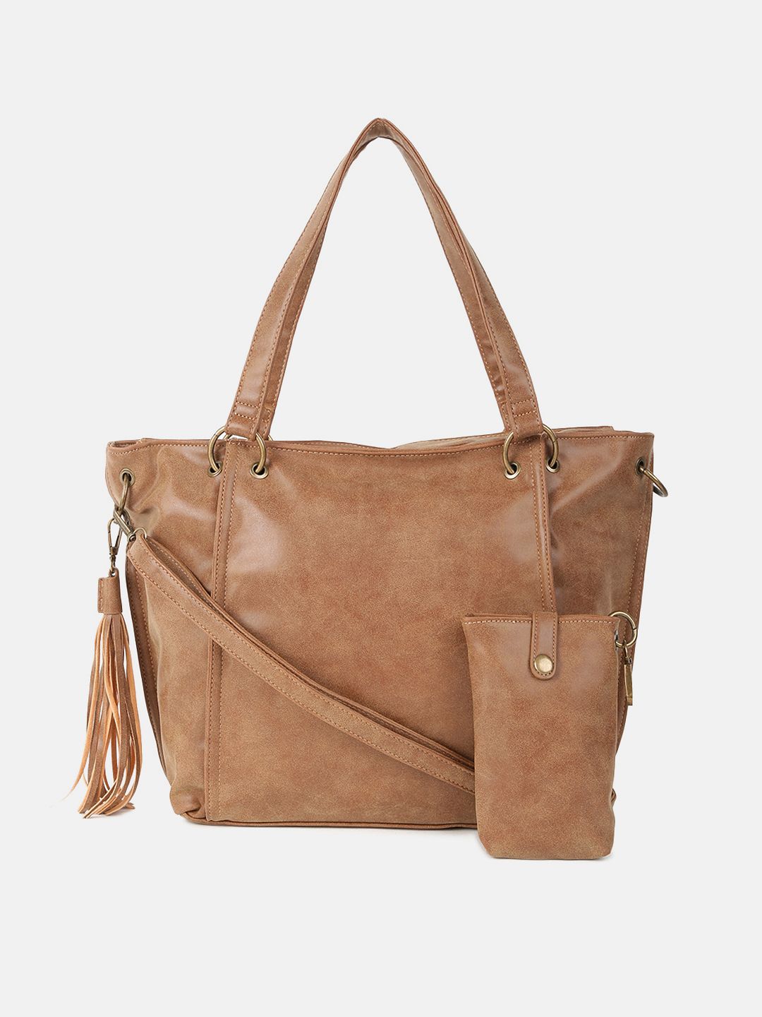 Roadster Brown Textured Structured Shoulder Bag Price in India