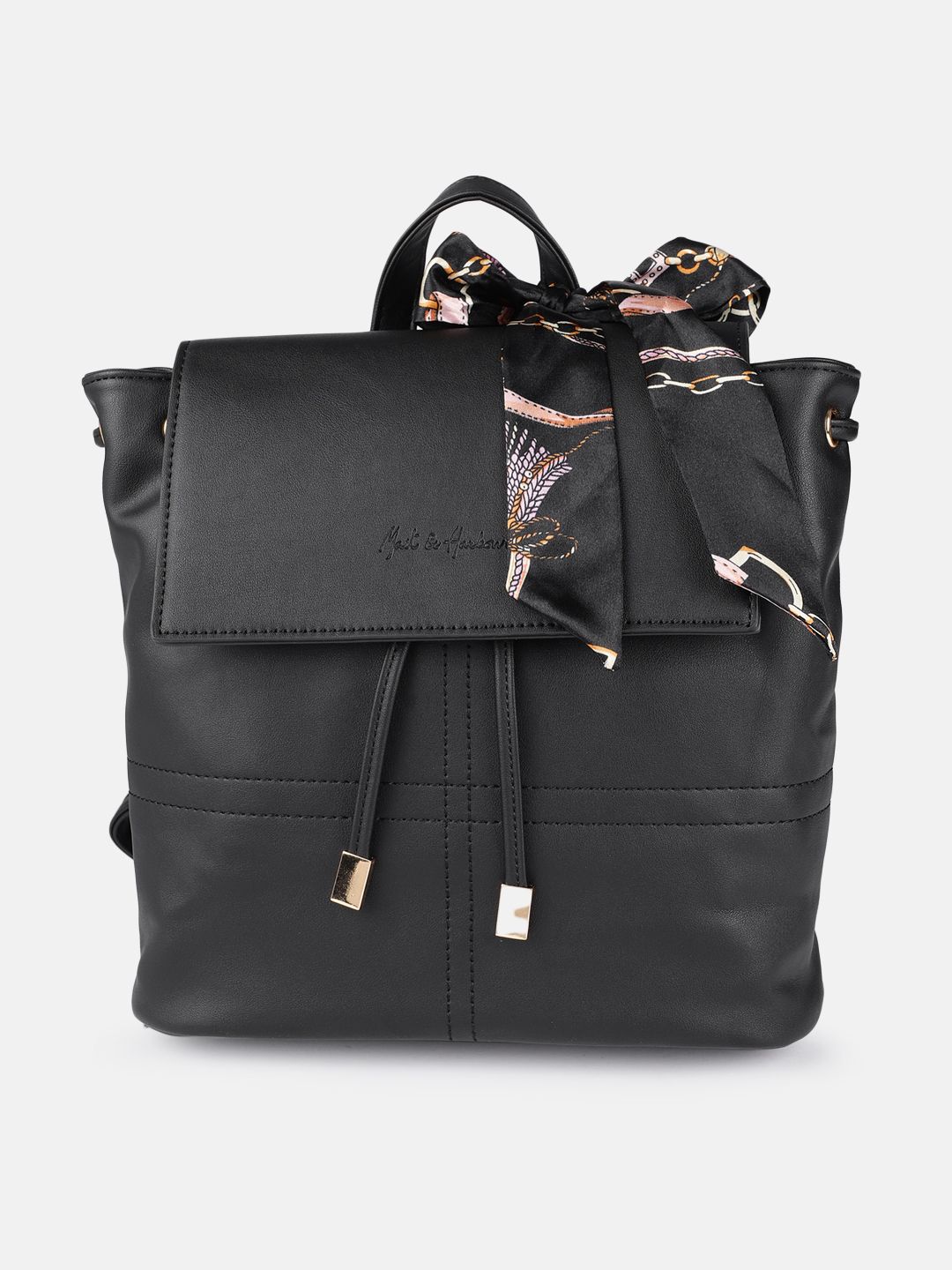 Mast & Harbour Women Black Backpack Price in India