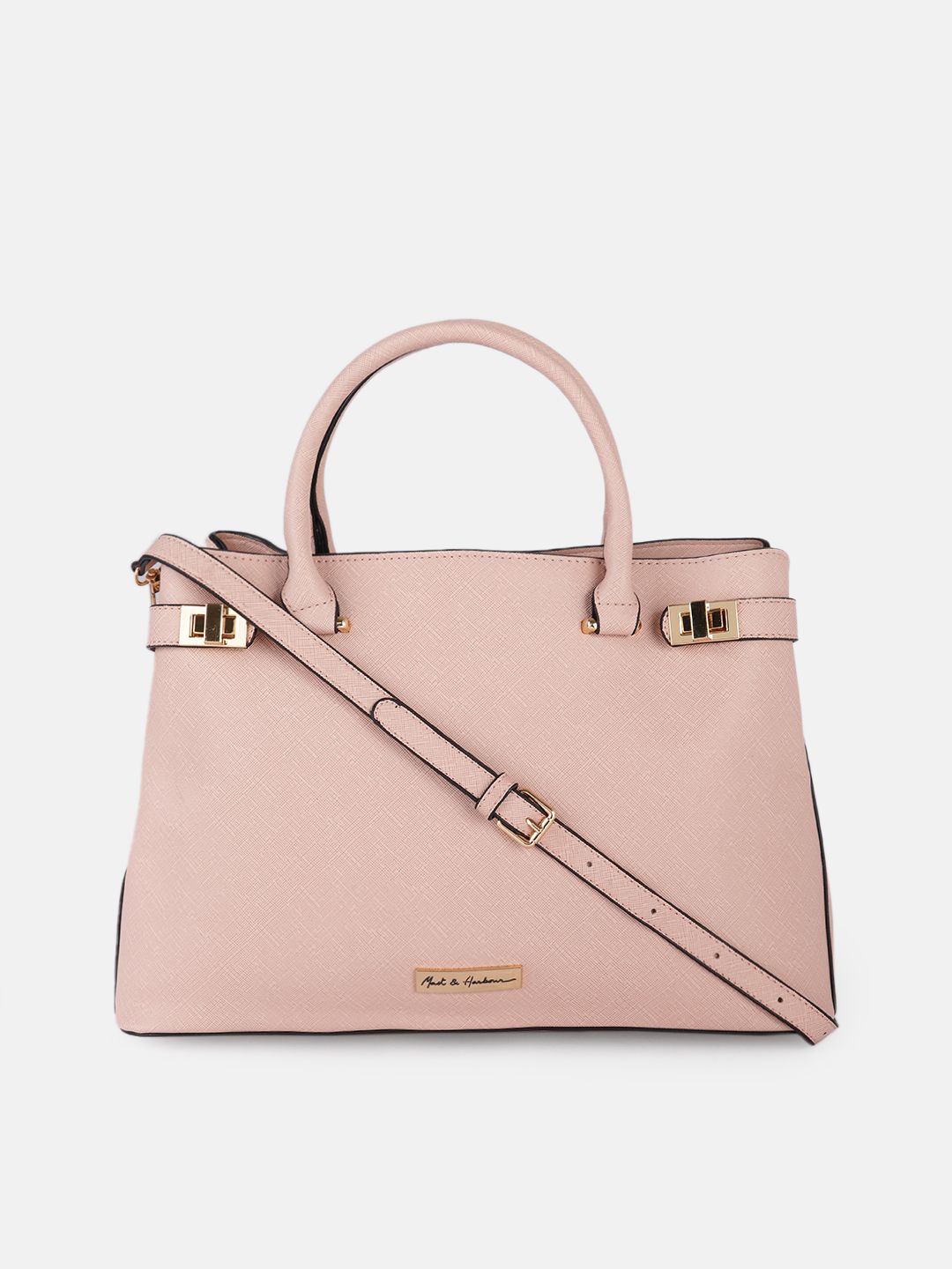 Mast & Harbour Pink PU Structured Handheld Bag Price in India