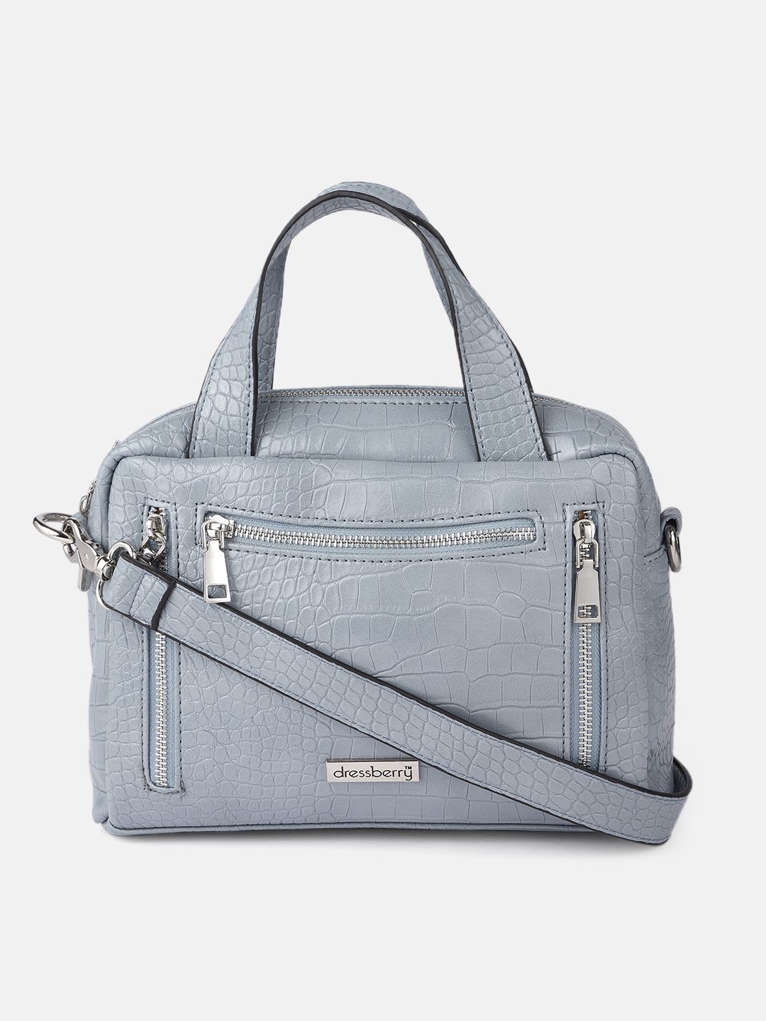 DressBerry Blue Textured Sling Bag Price in India