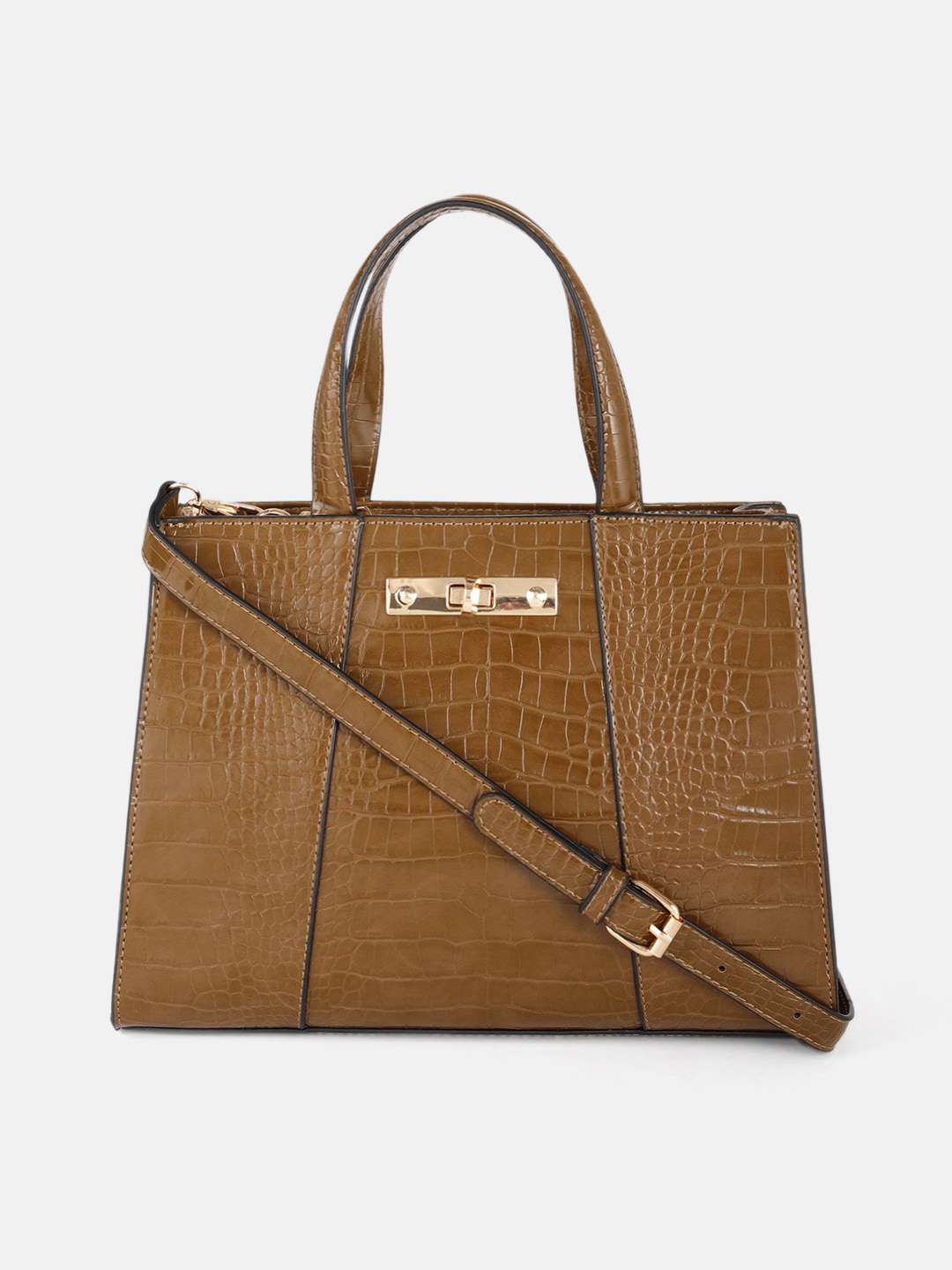 Mast & Harbour Brown Textured Shoulder Bag Price in India