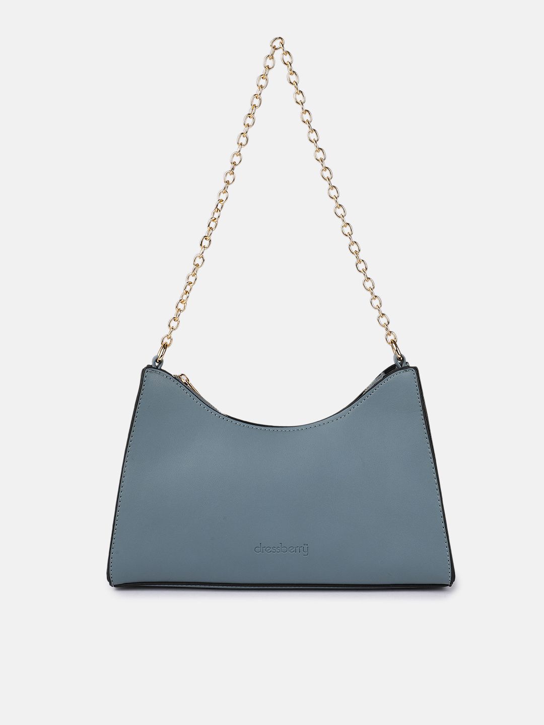 DressBerry Blue Structured Hobo Bag Price in India
