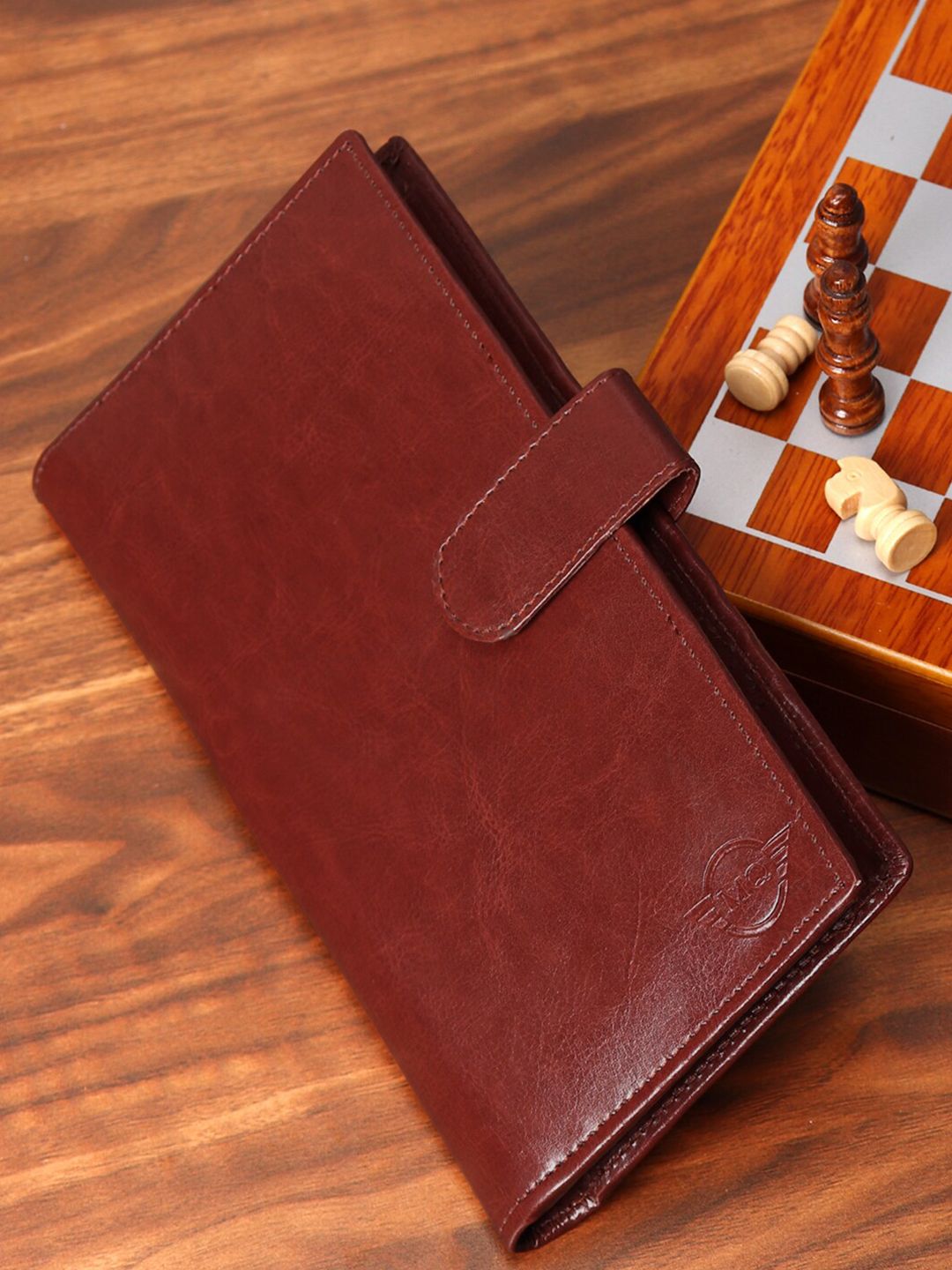 MUTAQINOTI Unisex Brown Solid Passport Holder Price in India