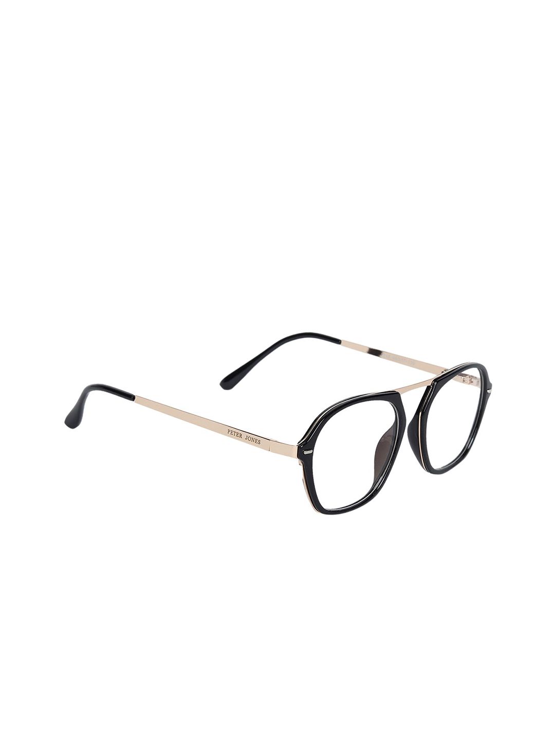 Peter Jones Eyewear Unisex Black Solid UV 400 Light BLocking Glasses Price in India