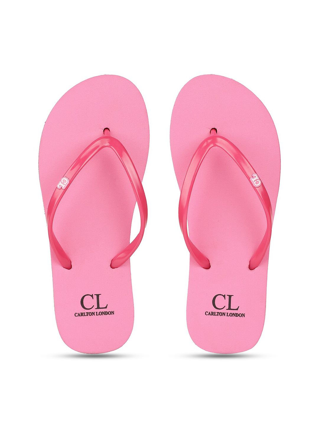 Carlton London Women Pink Solid Flip Flops Price in India