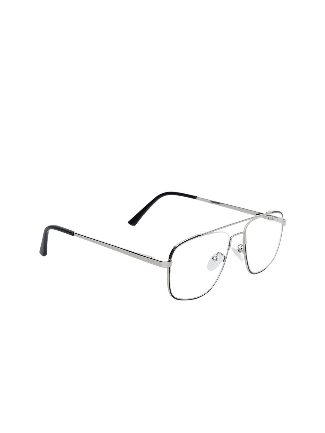 Peter Jones Eyewear Unisex Black & Transparent Full Rim Square Frames Price in India