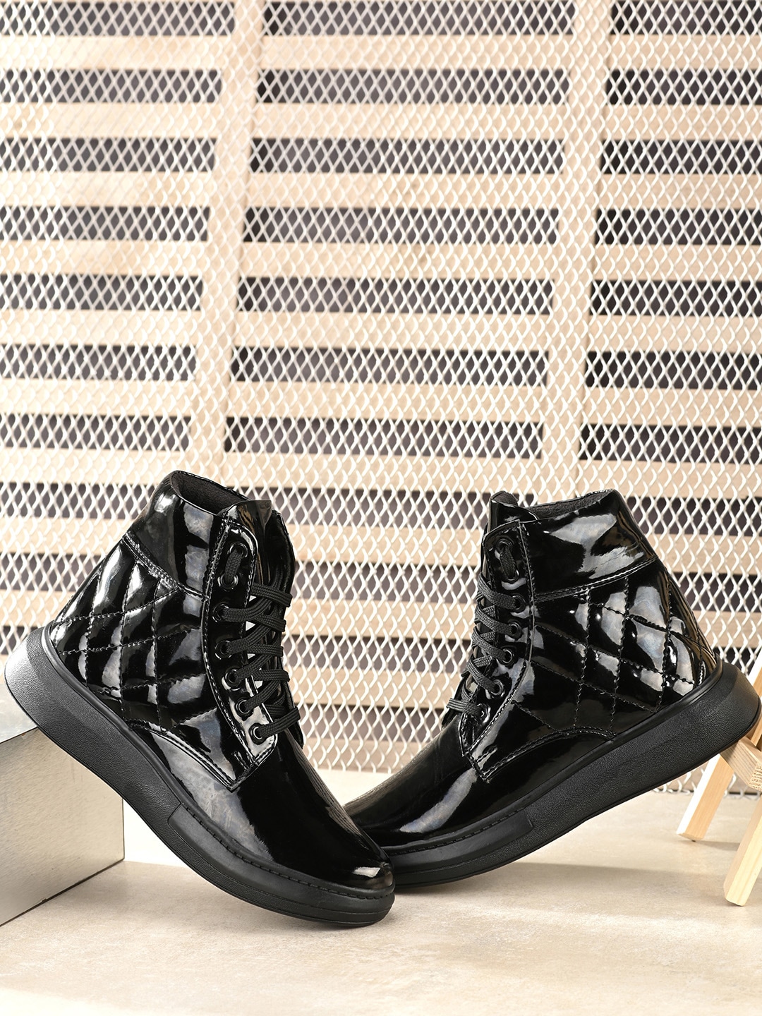 AfroJack Women Black Flat Boots Price in India