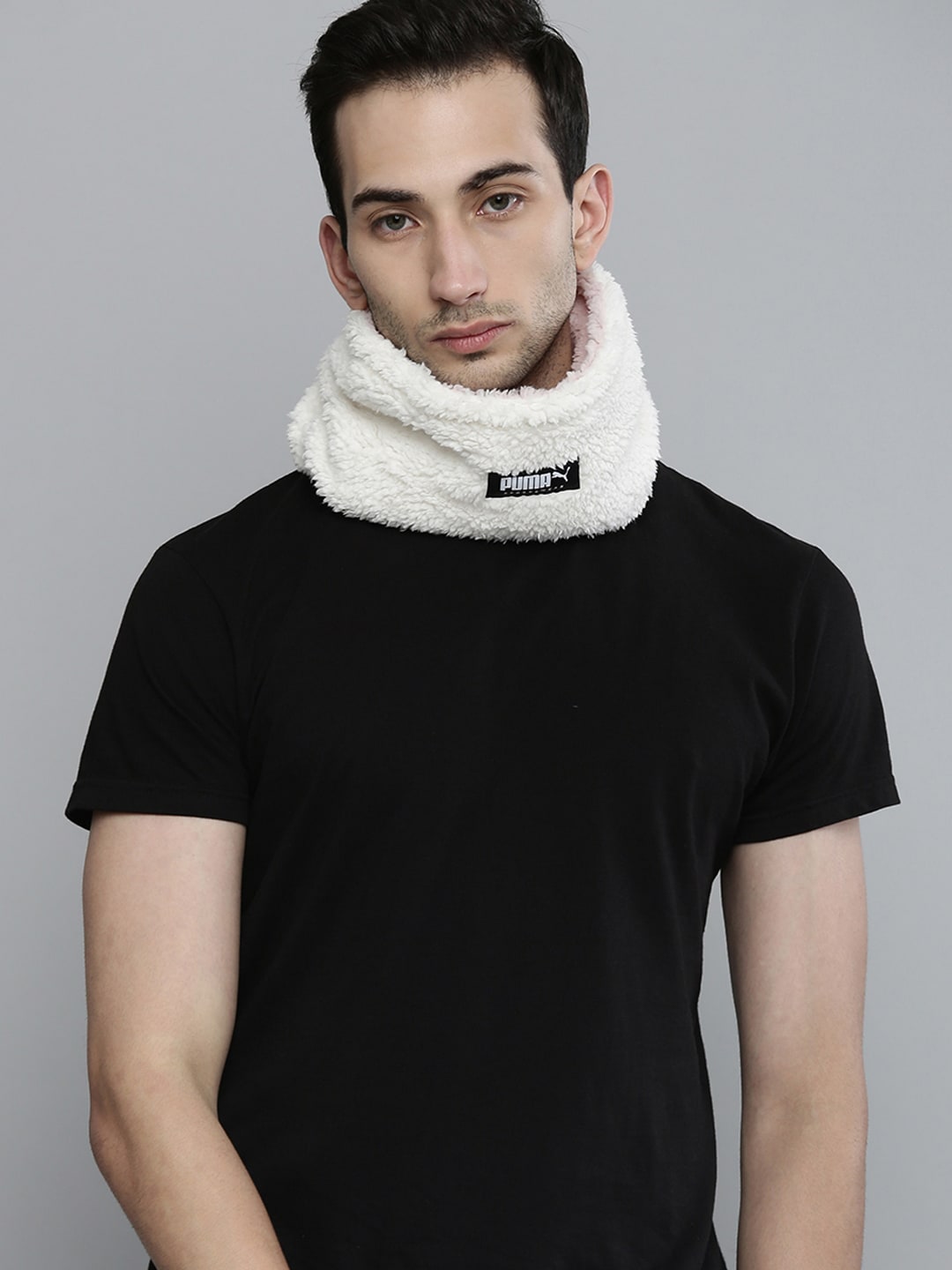 Puma Unisex Cream-Coloured & Pink Solid Reversible Neck Warmer Price in India