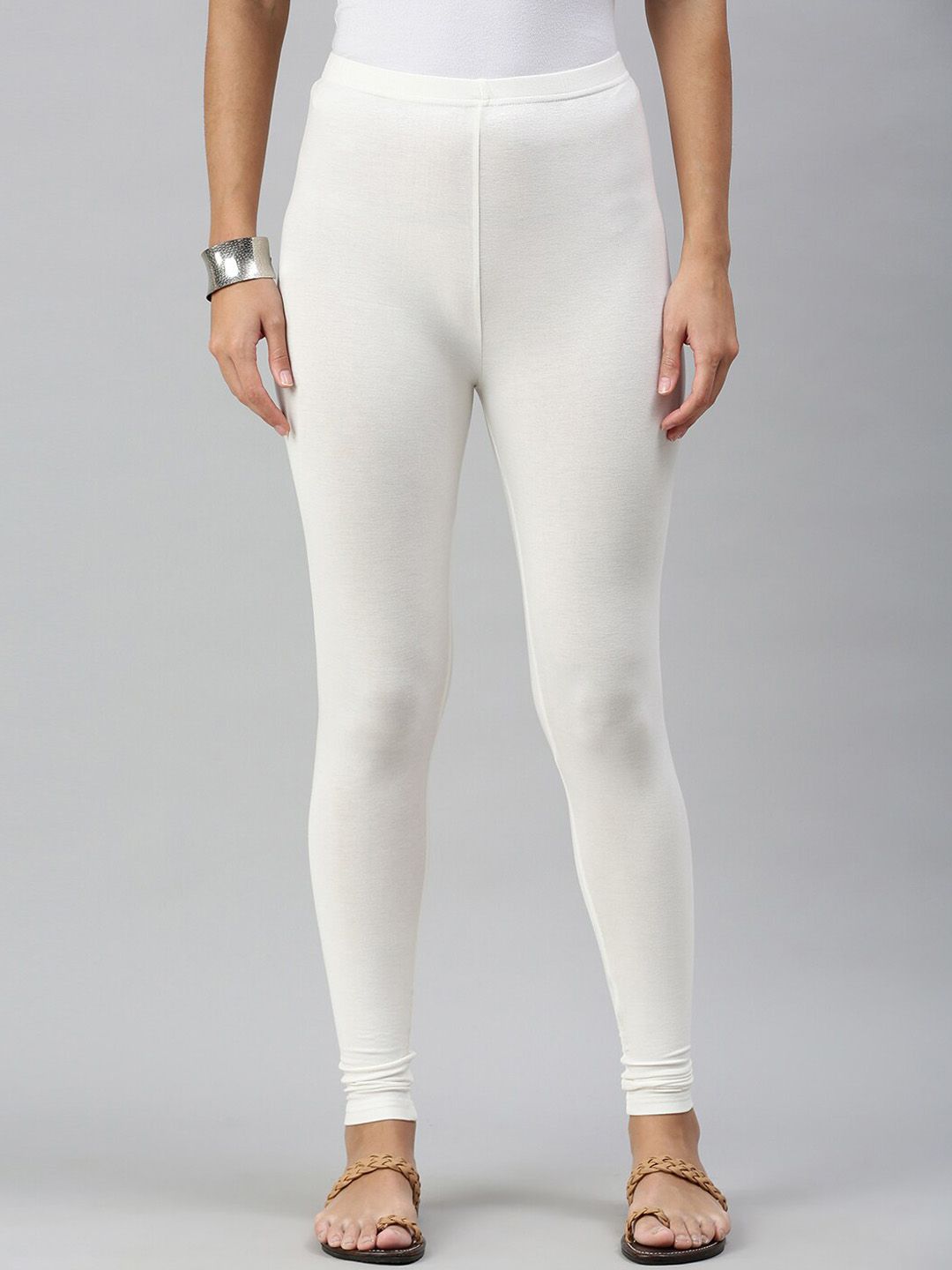 De Moza Women Off White Ankle Length Leggings Price in India